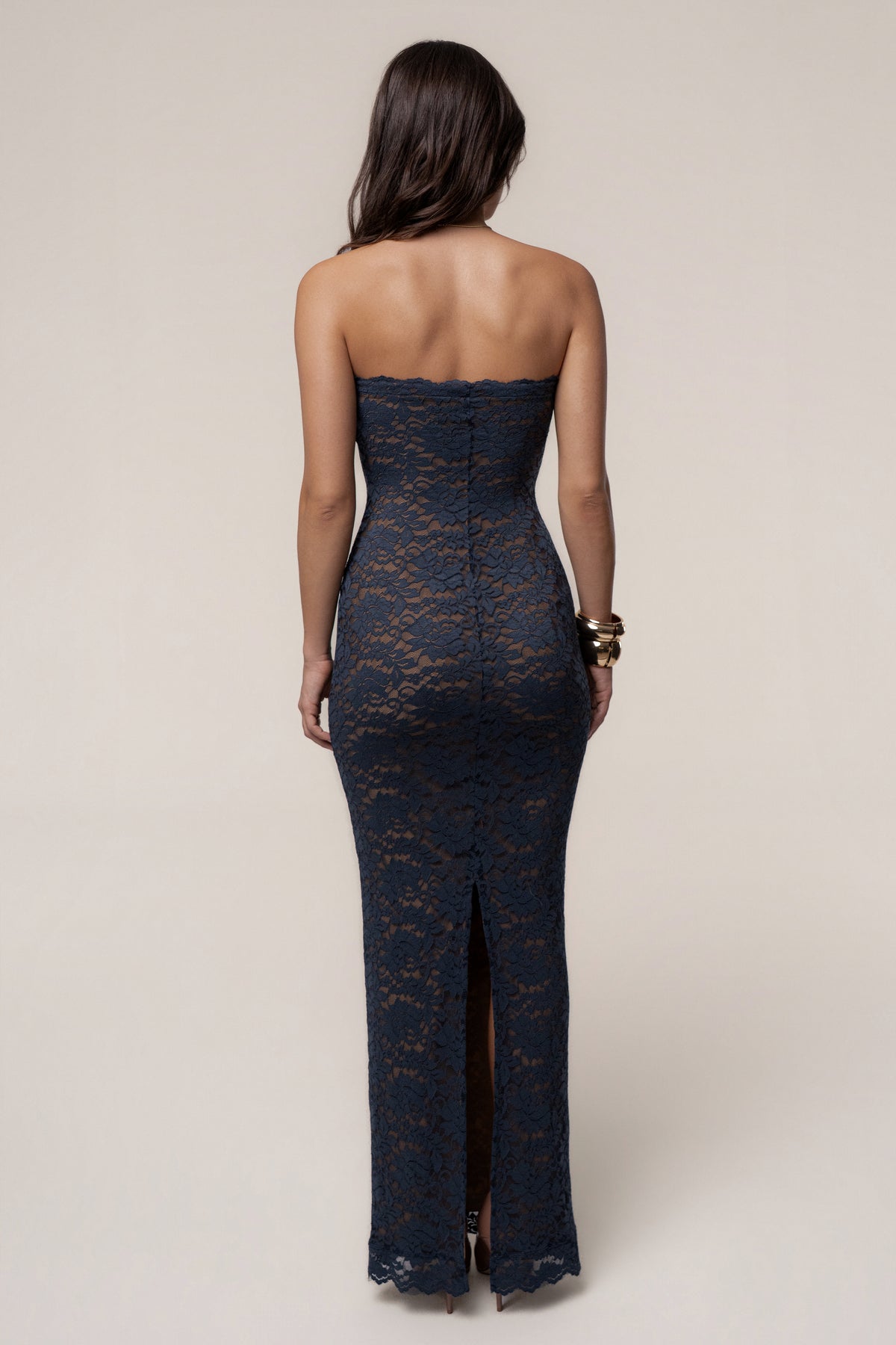 Navy Midnight Promise Lace Maxi Dress
