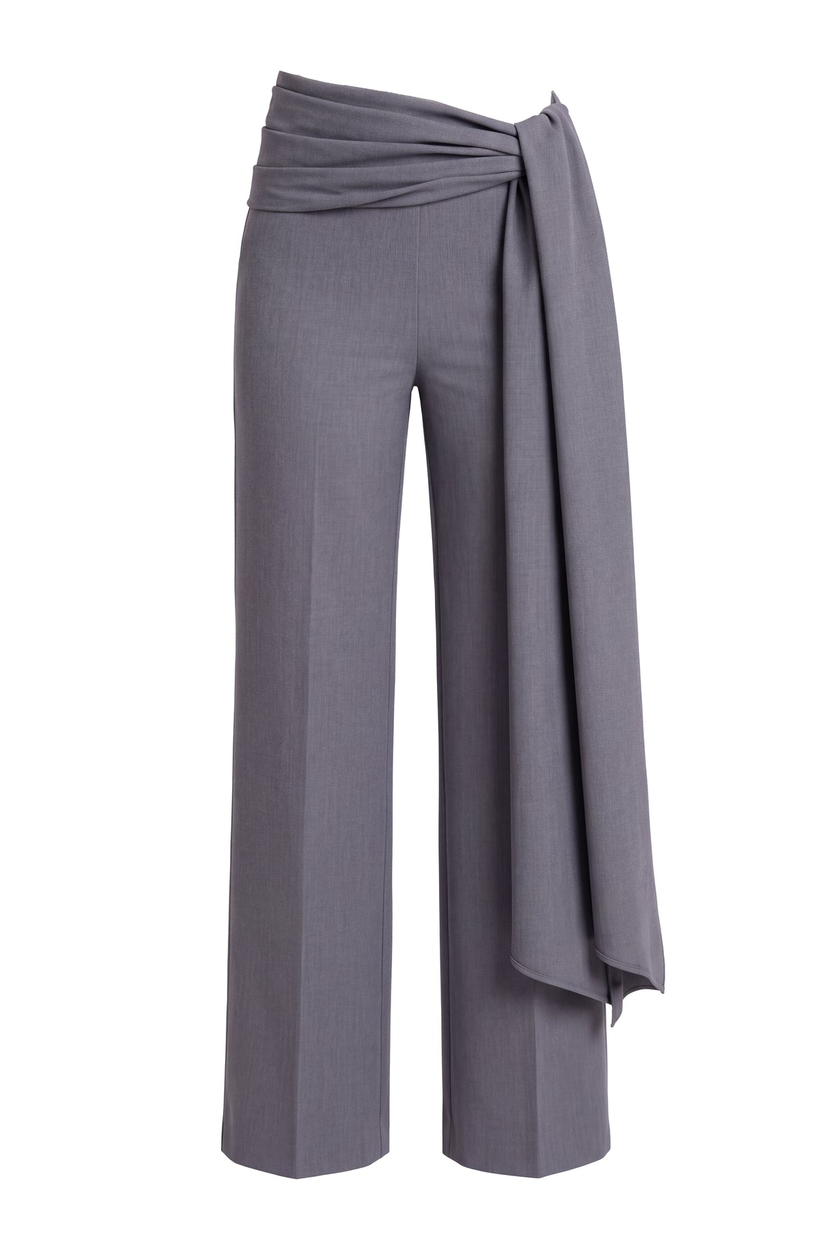 Grey Draped Sash Trouser