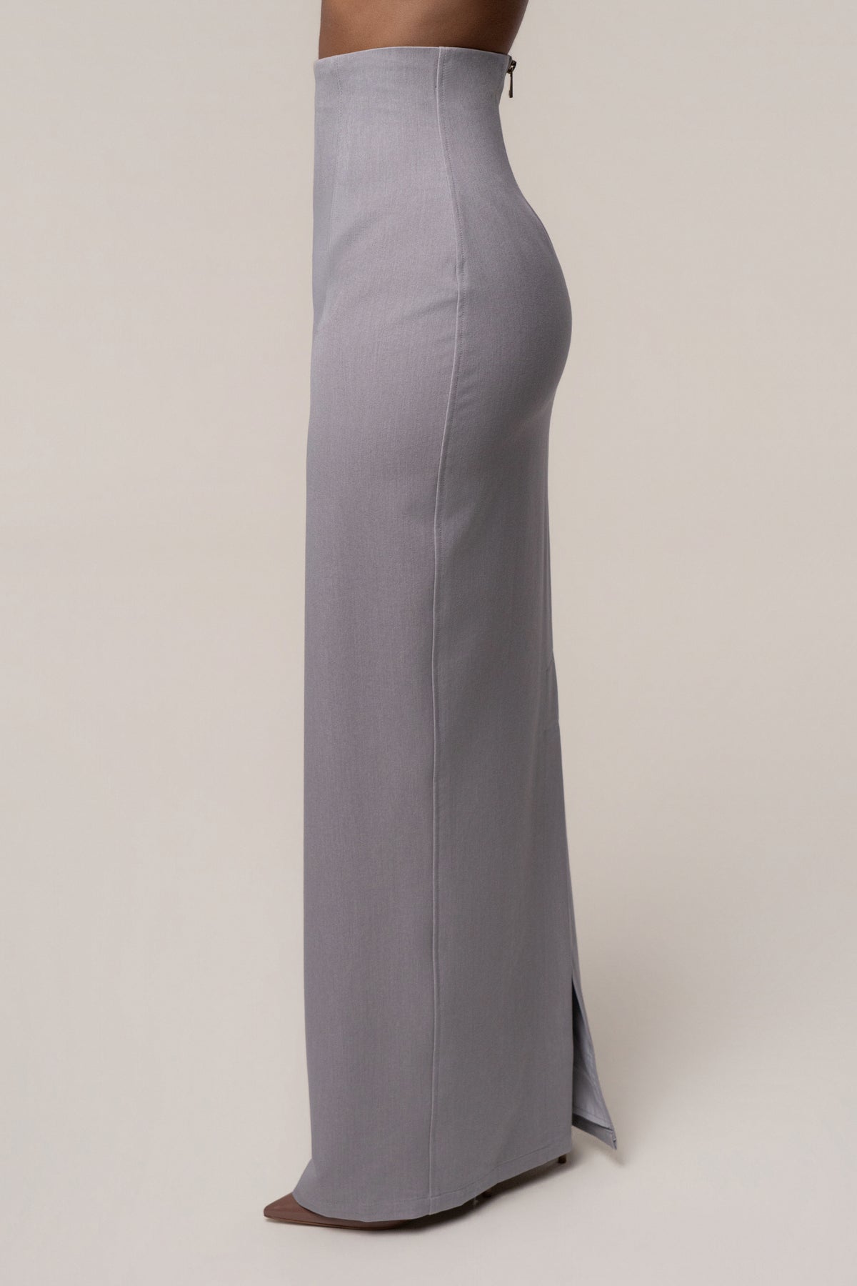 Grey Ace High Waist Maxi Skirt
