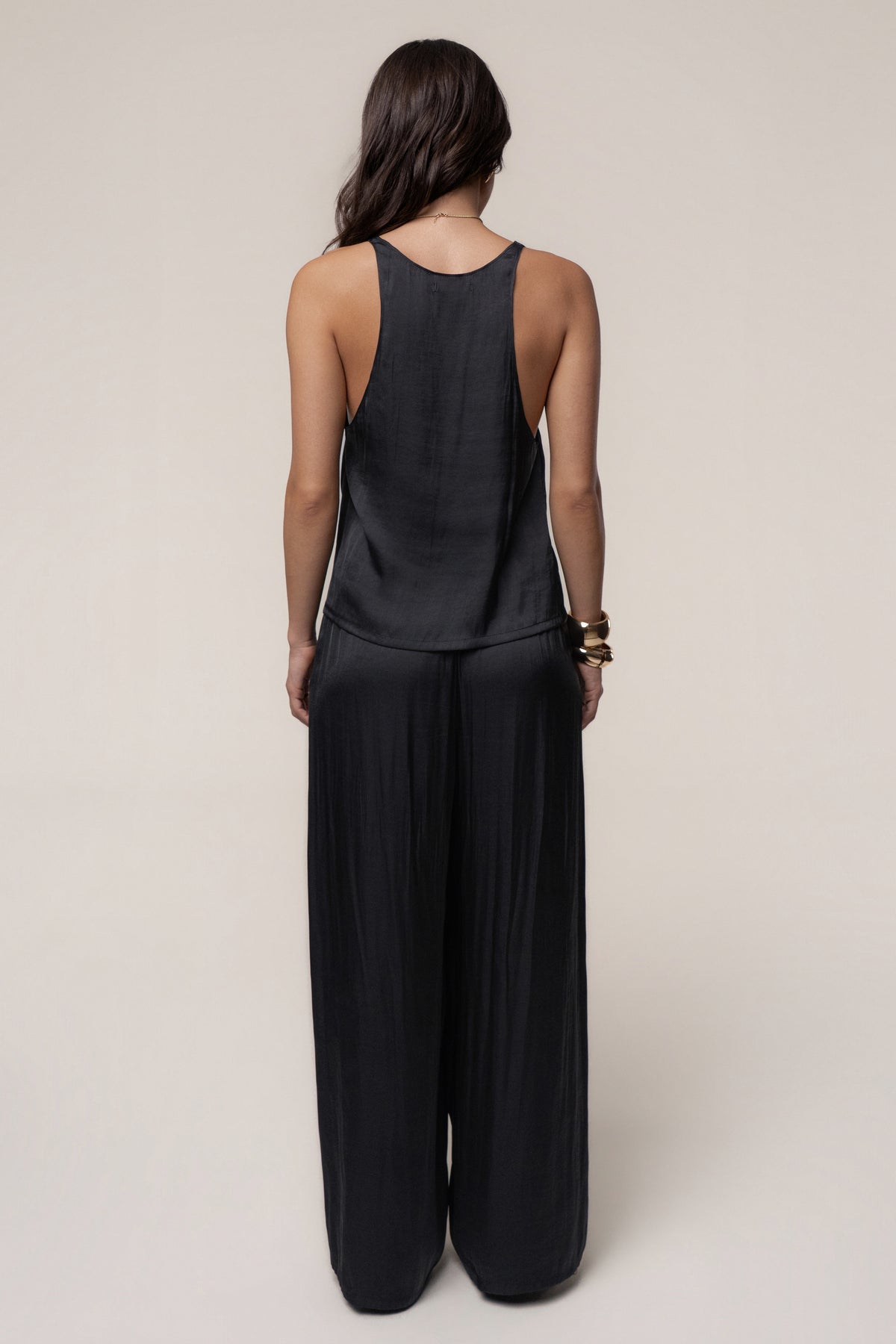 Black Open Coast Wide Leg Pants