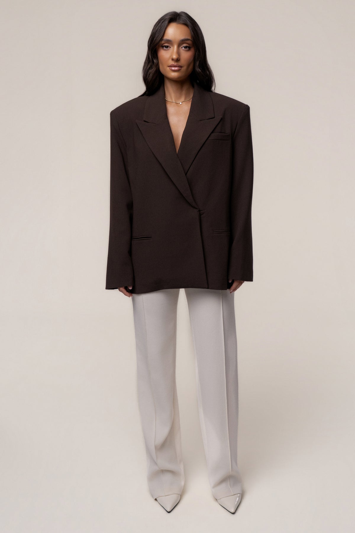 Chocolate Core Standard Double Breasted Blazer