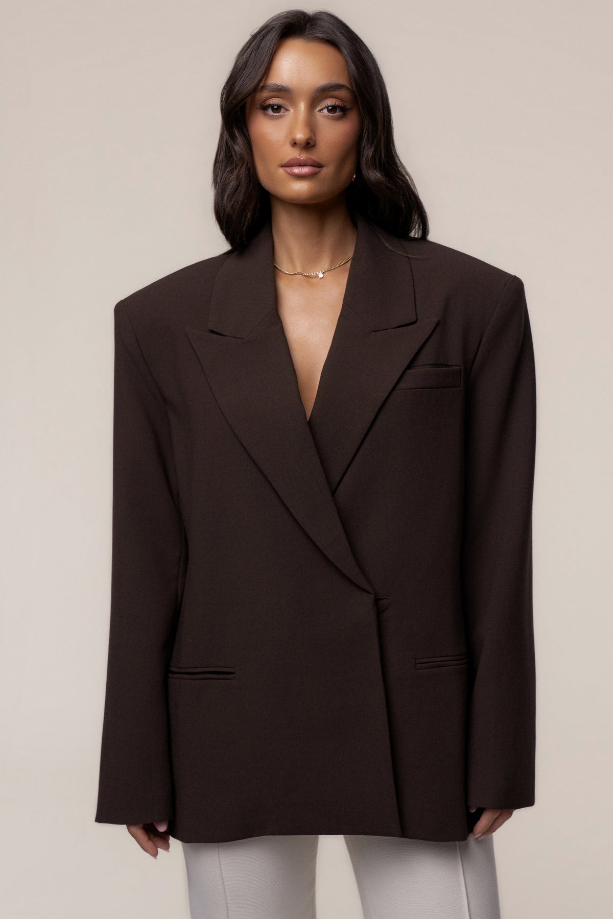 Chocolate Core Standard Double Breasted Blazer