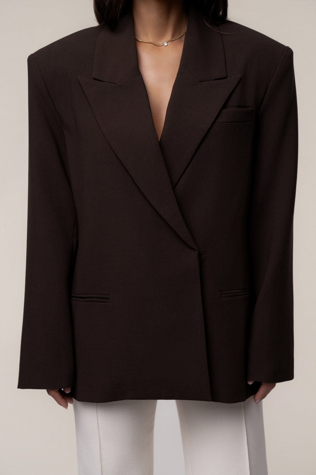 Chocolate Core Standard Double Breasted Blazer