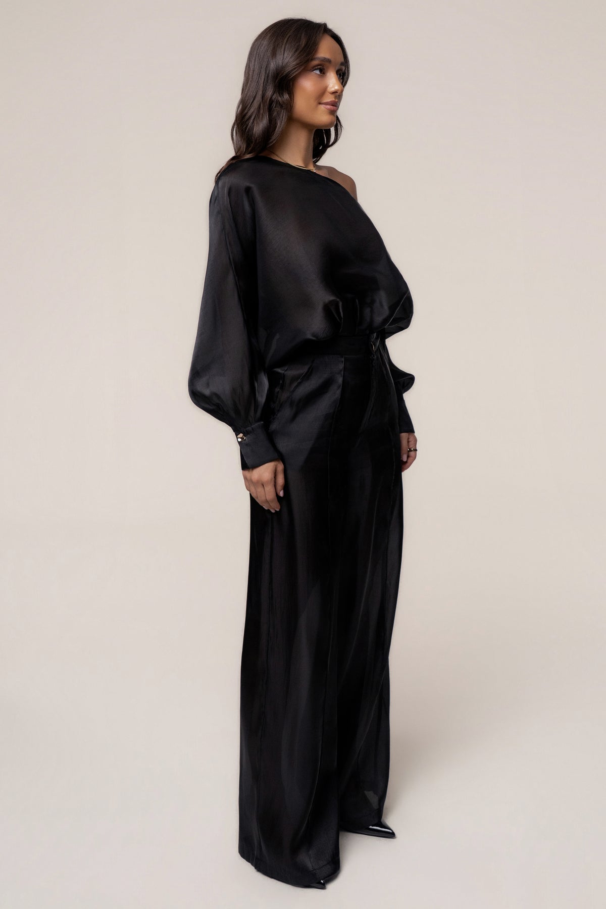 Black Resort Glow Organza Pants