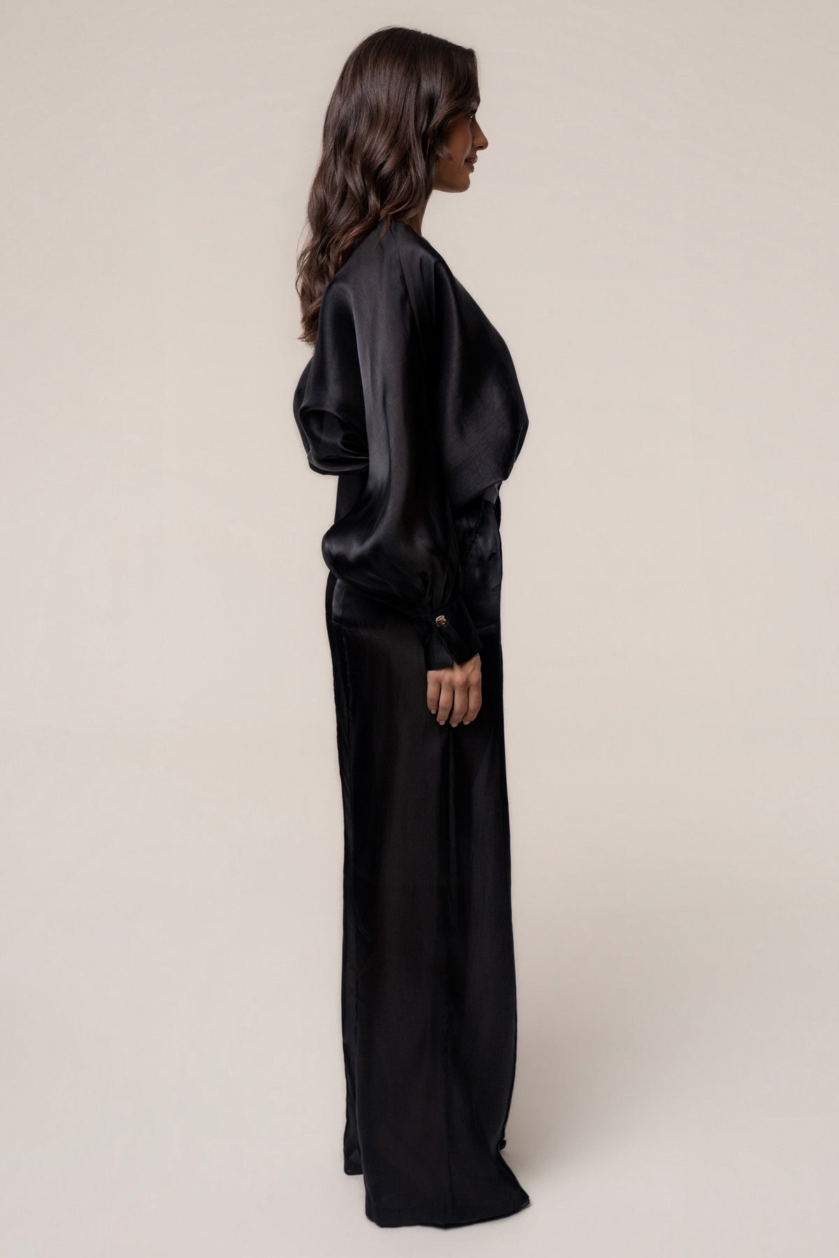 Black Resort Glow Organza Bodysuit