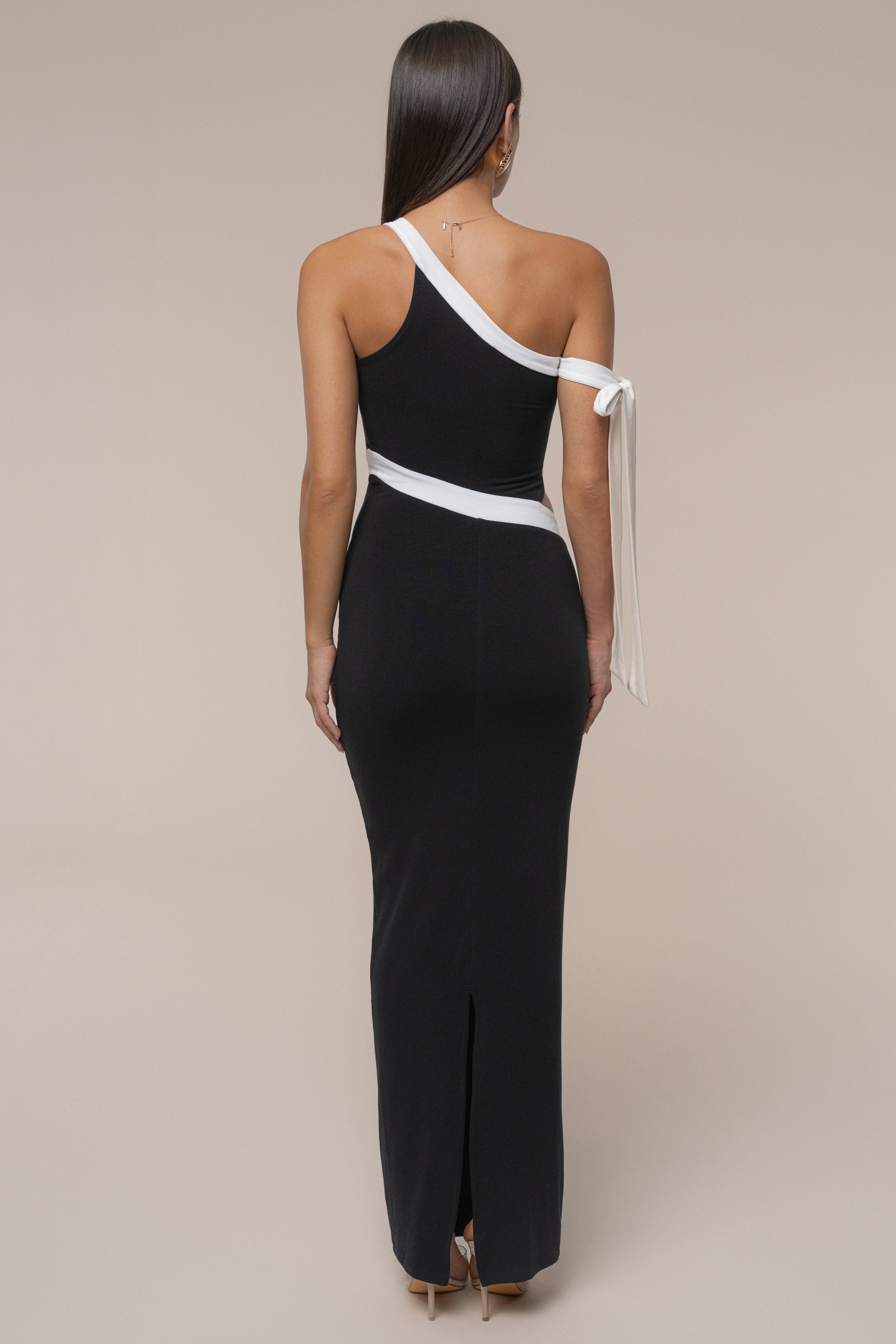 Black Jorden Contrast Maxi Dress - JLUXLABEL