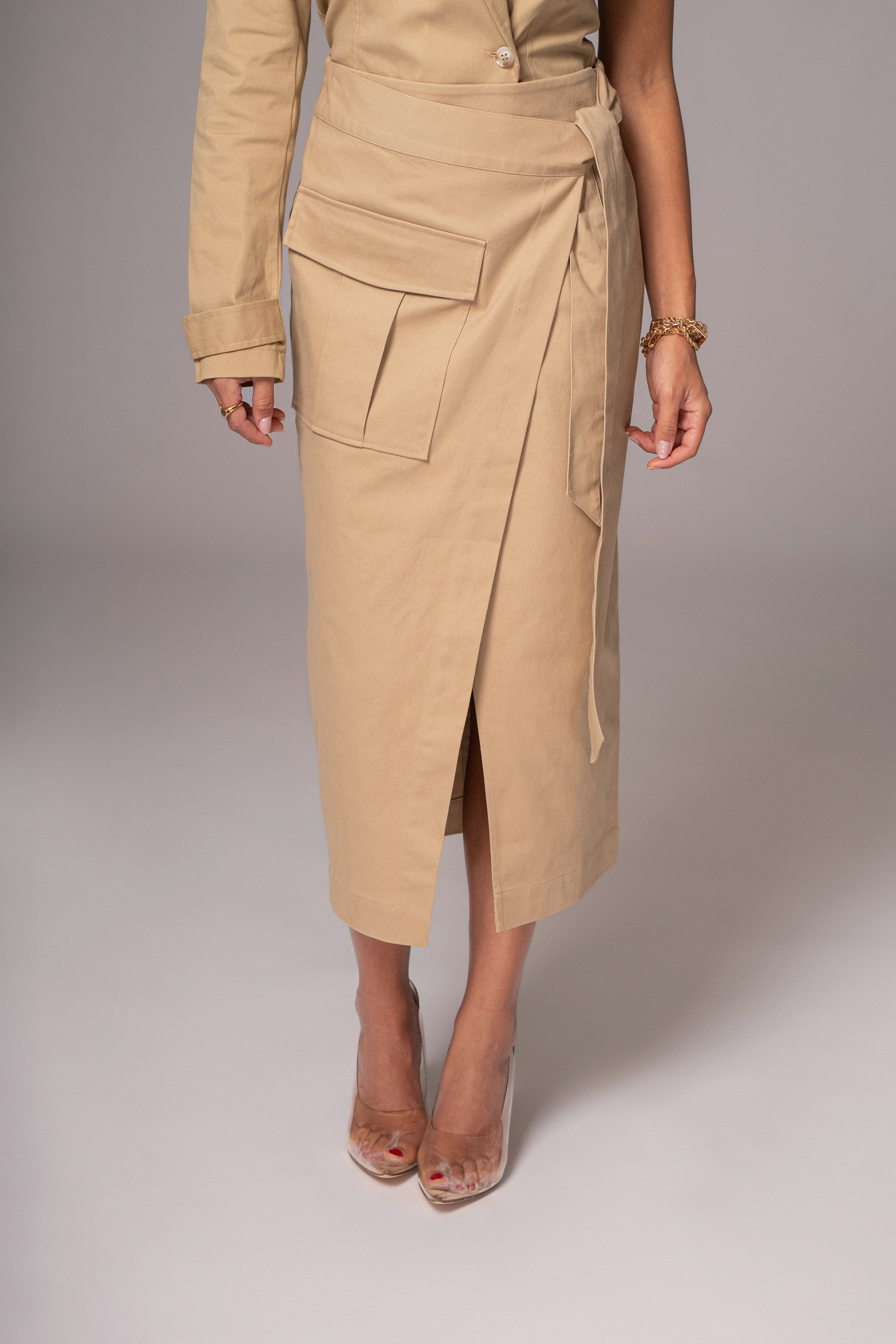 Khaki City Life Cargo Skirt - JLUXLABEL