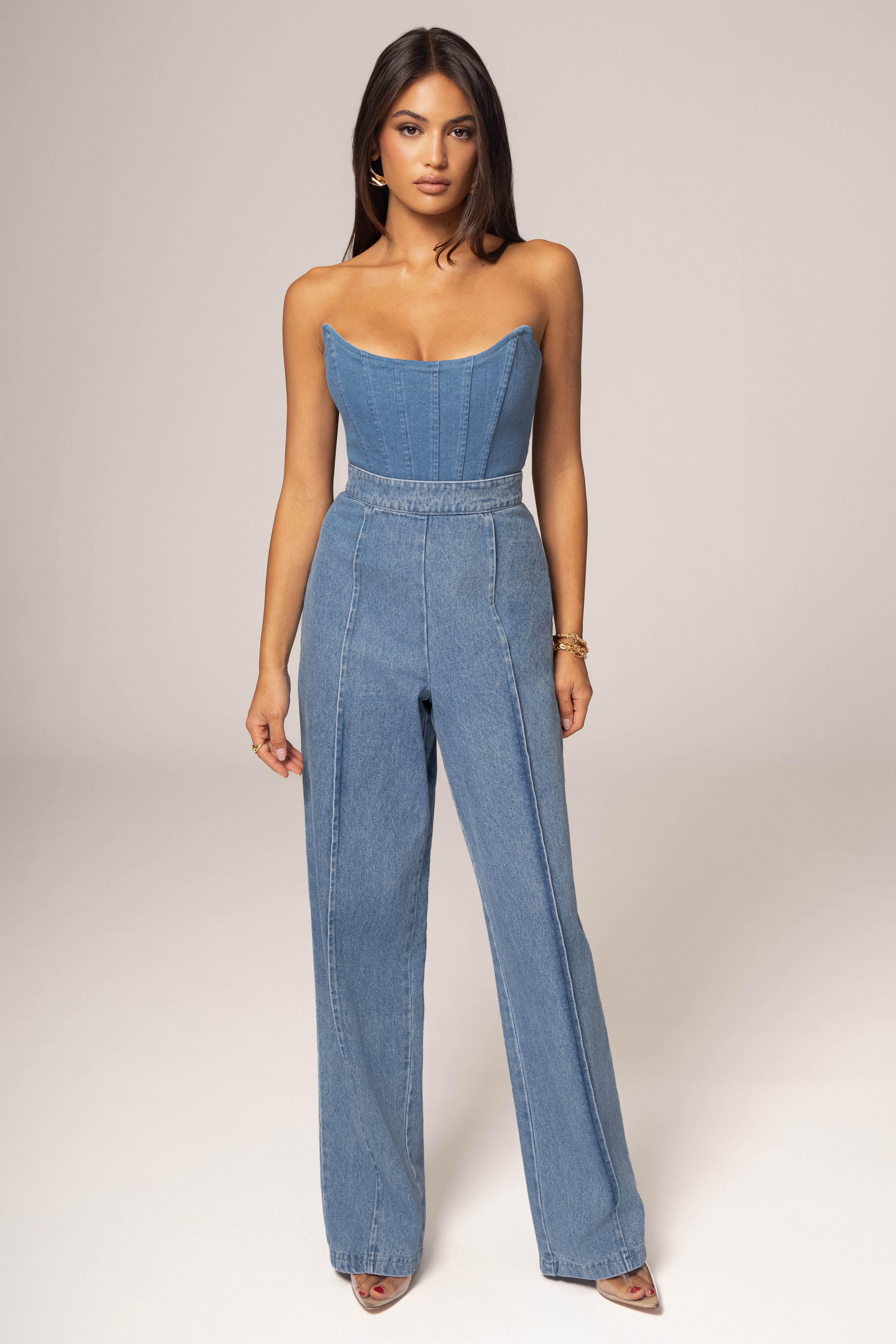 Medium Wash Fenix Reversible Denim Corset - JLUXLABEL