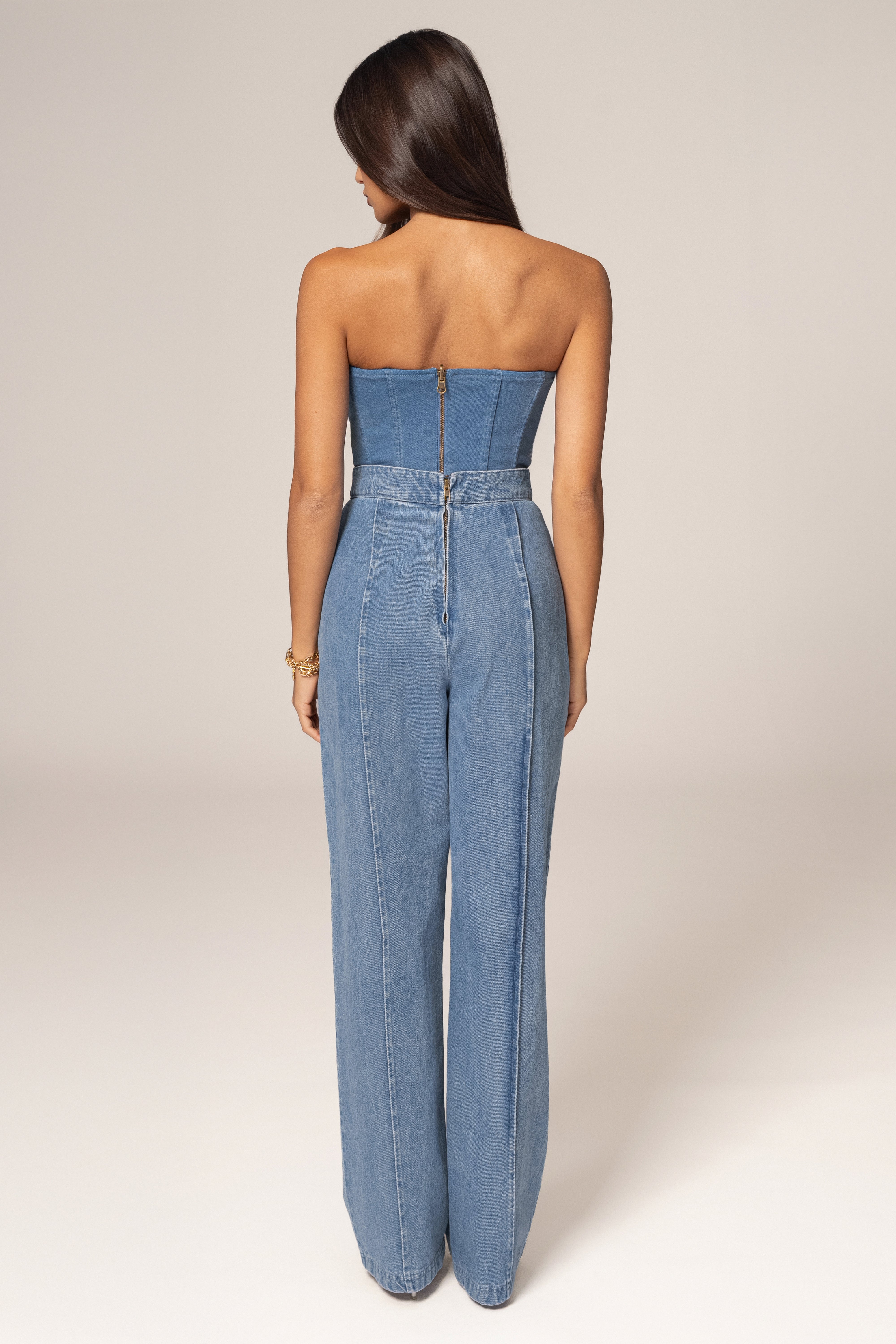 Medium Wash Fenix Reversible Denim Corset - JLUXLABEL