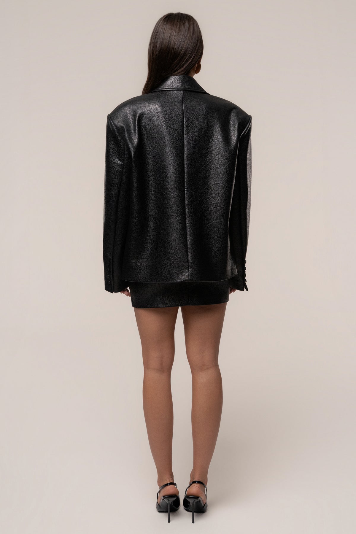 Black Olivia PU Leather Jacket
