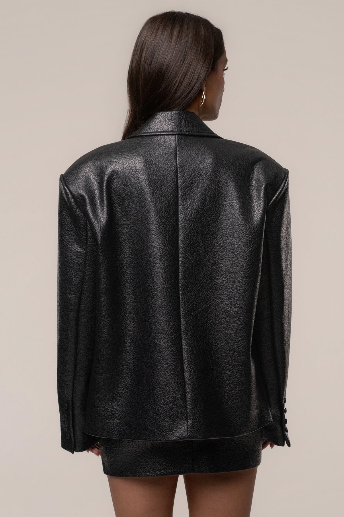 Black Olivia PU Leather Jacket