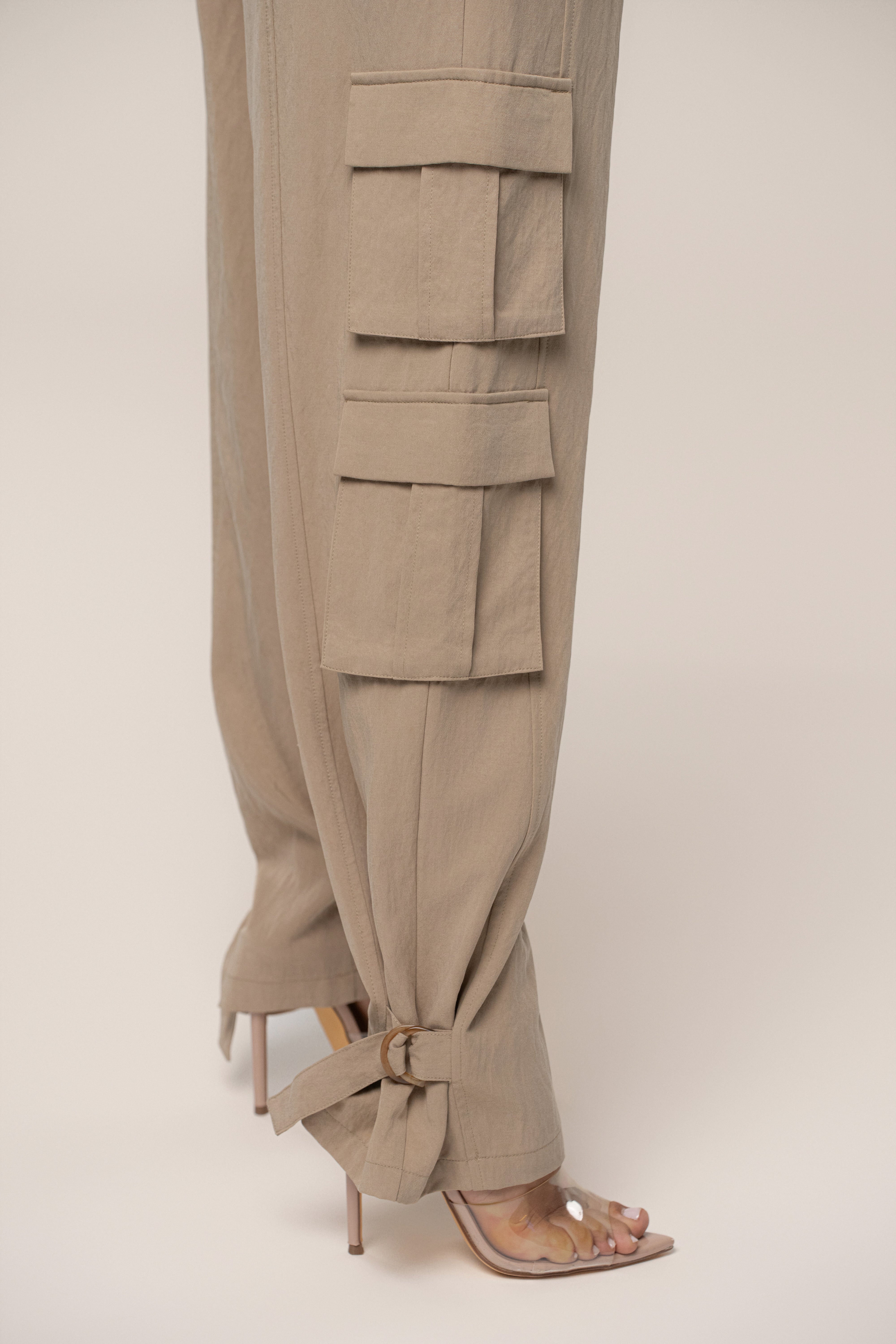 Tan Boundless Belted Cargo Pants - JLUXLABEL