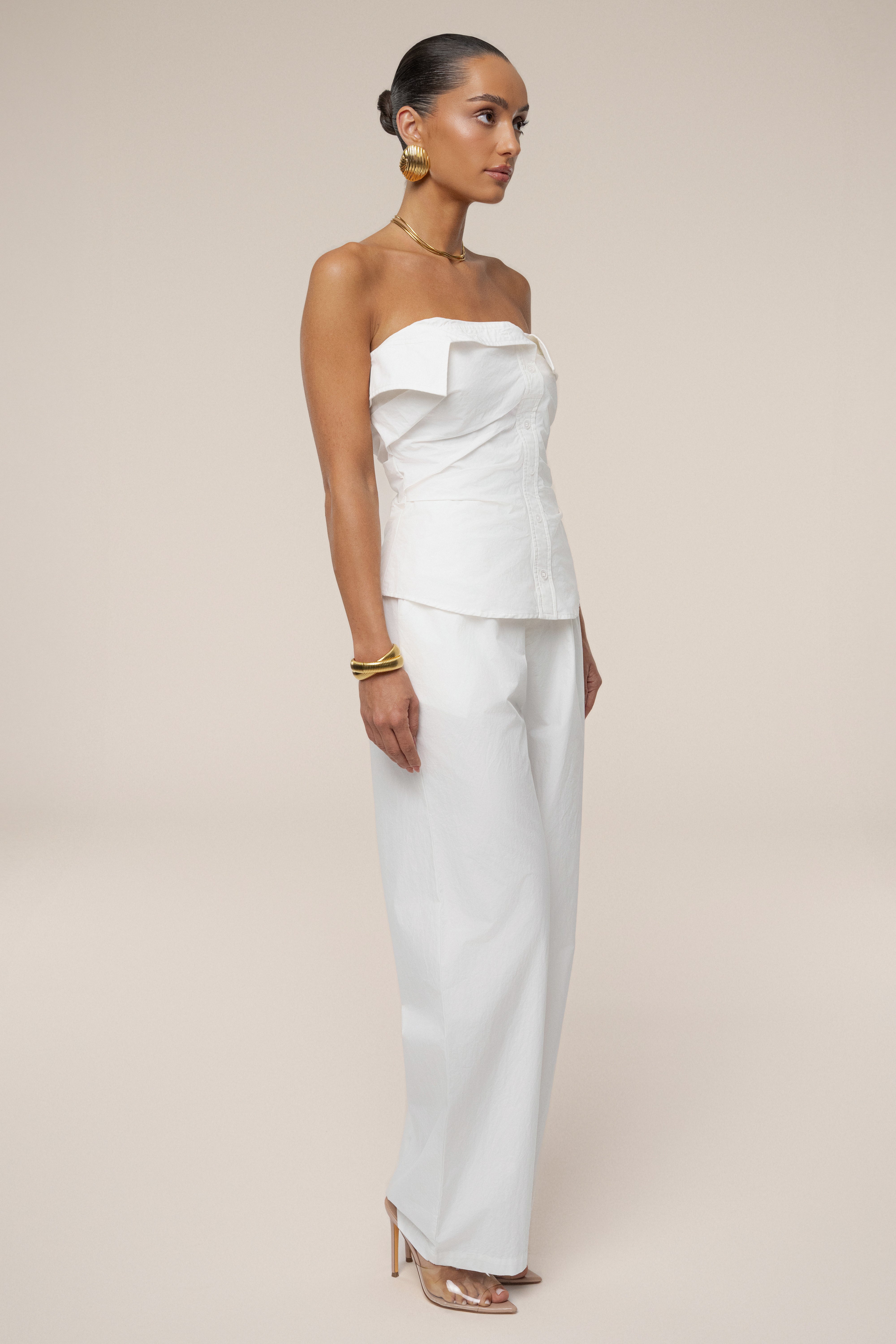 Ivory Riviera Fold Over Top - JLUXLABEL