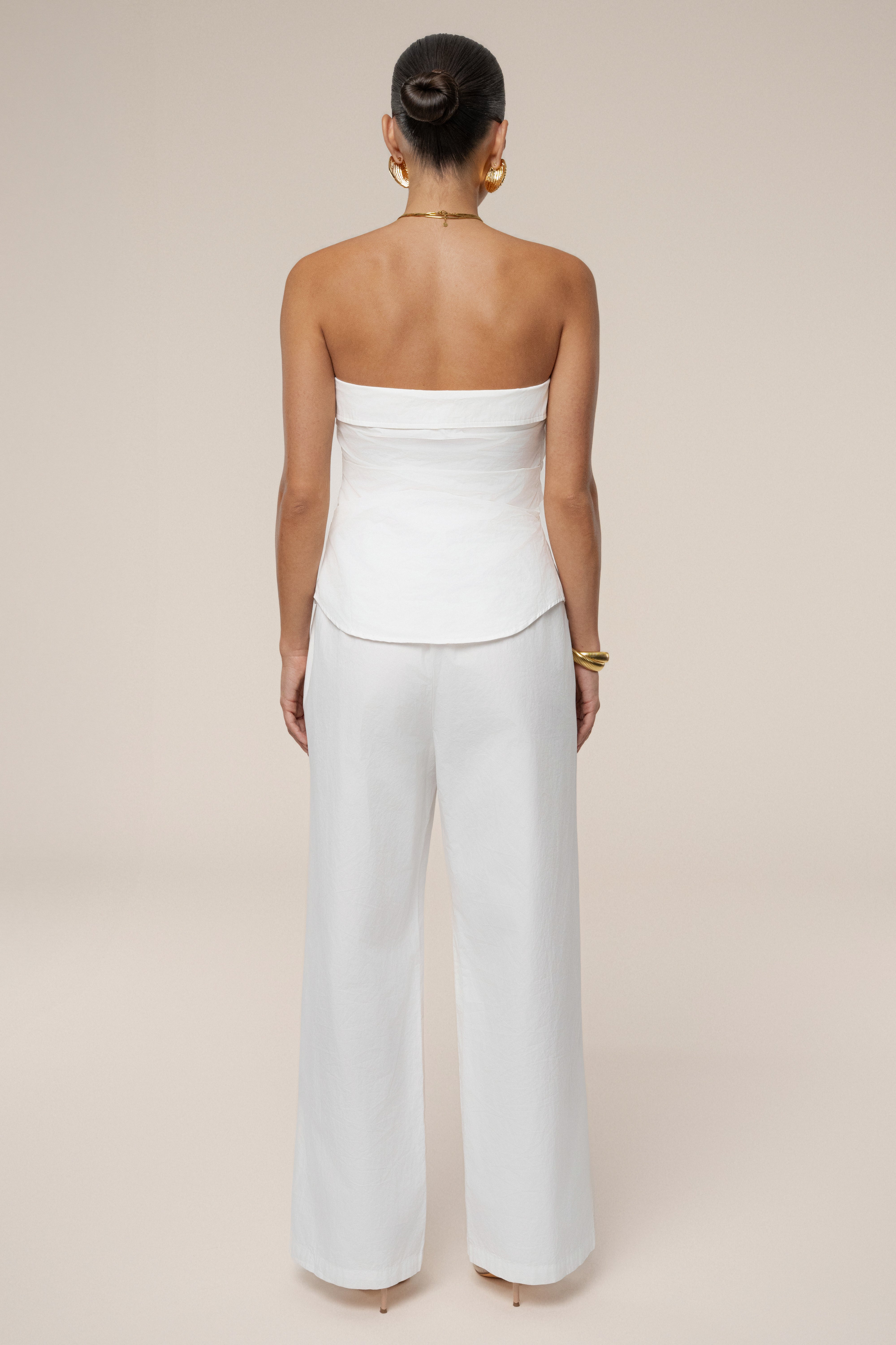 Ivory Riviera Fold Over Top - JLUXLABEL