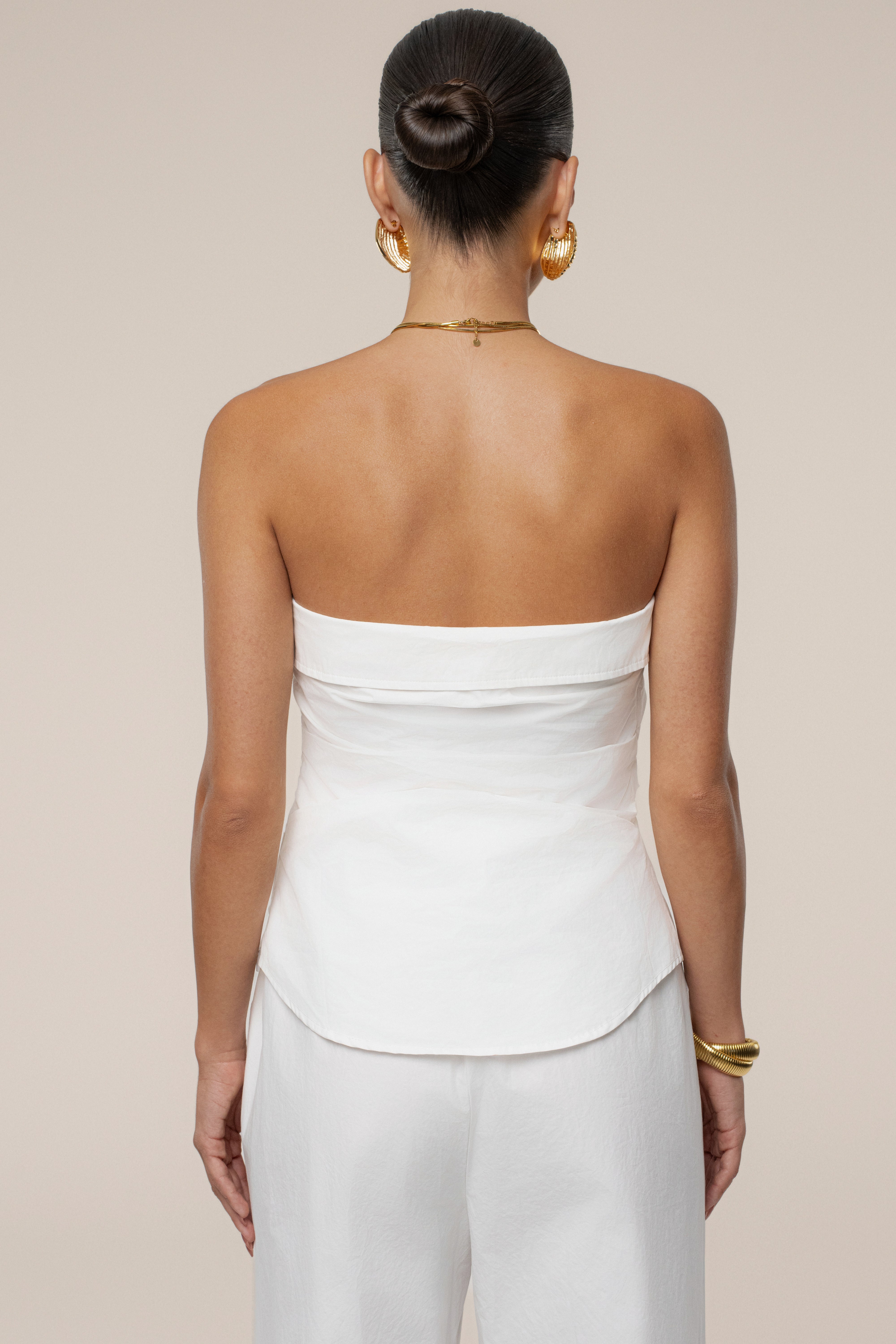 Ivory Riviera Fold Over Top - JLUXLABEL