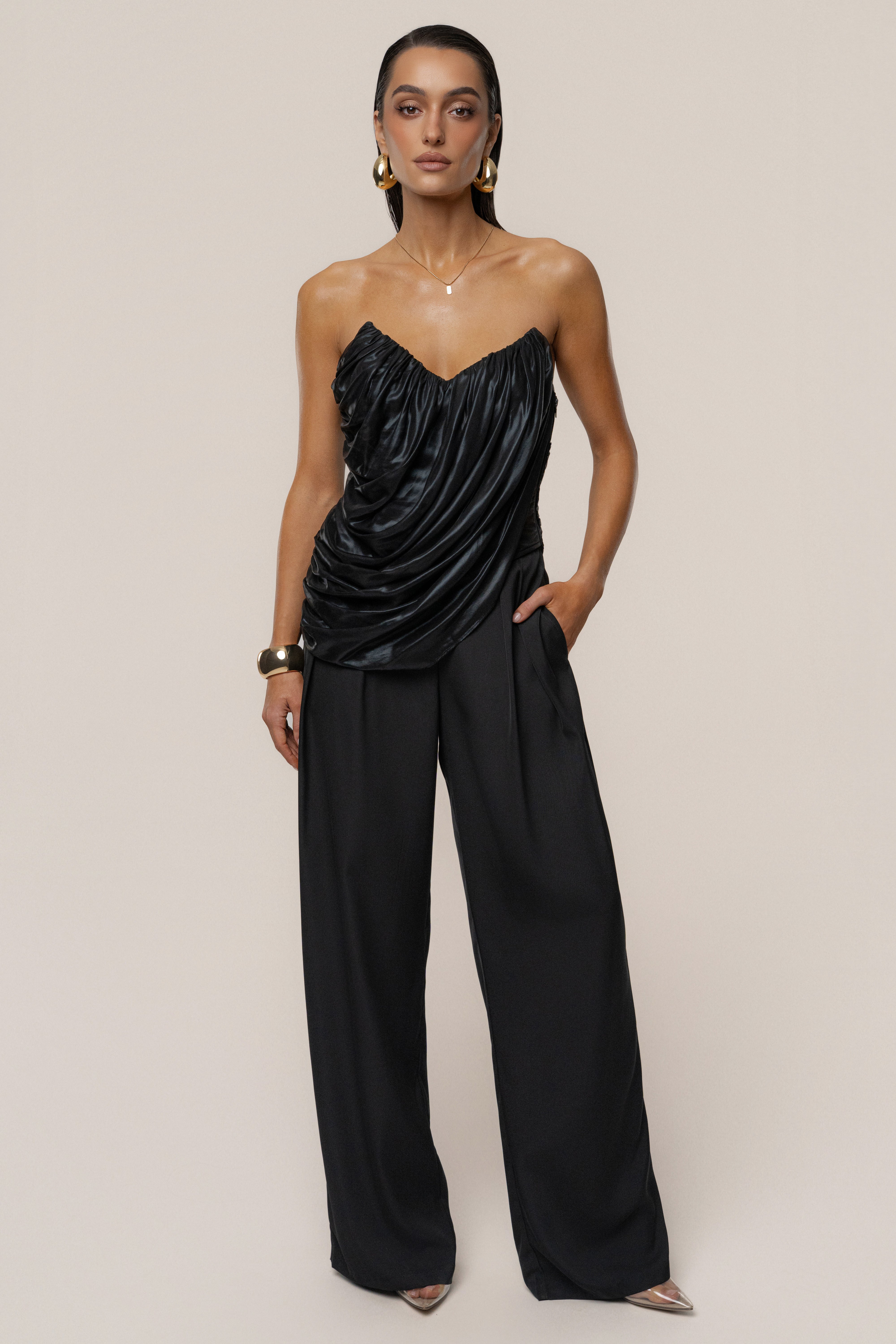 Black Soirée Metallic Top