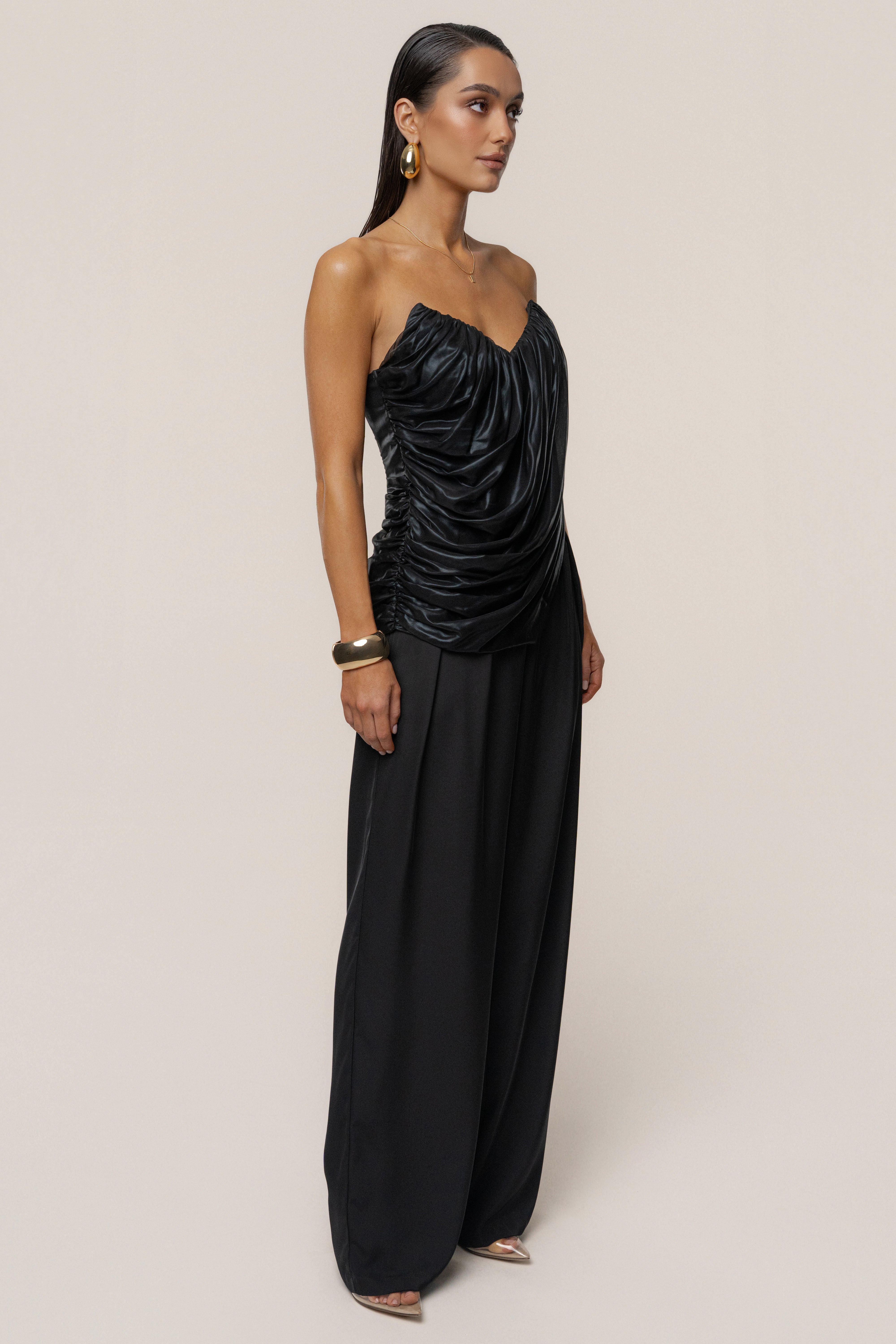 Black Soirée Metallic Top