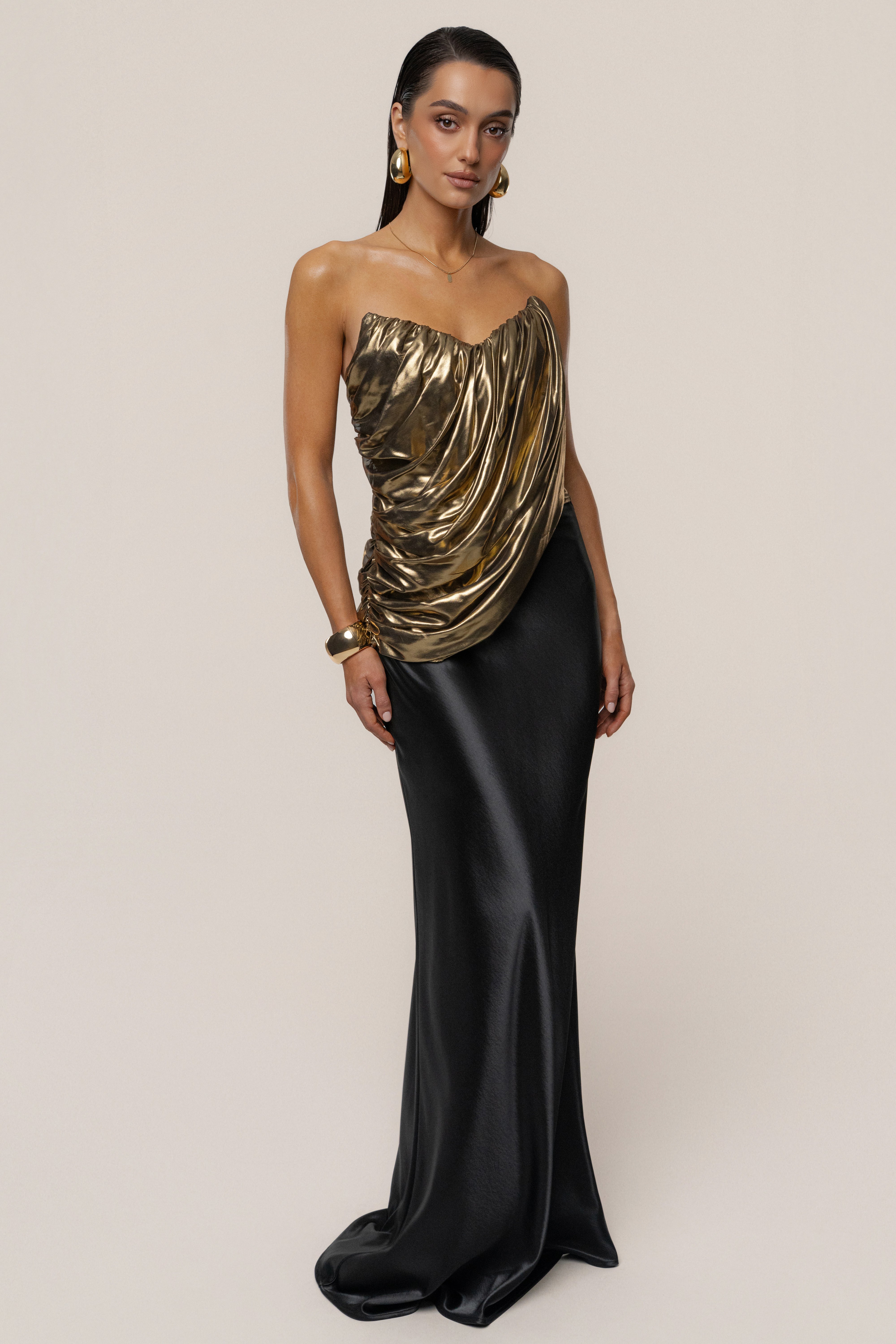 Gold Soirée Metallic Top