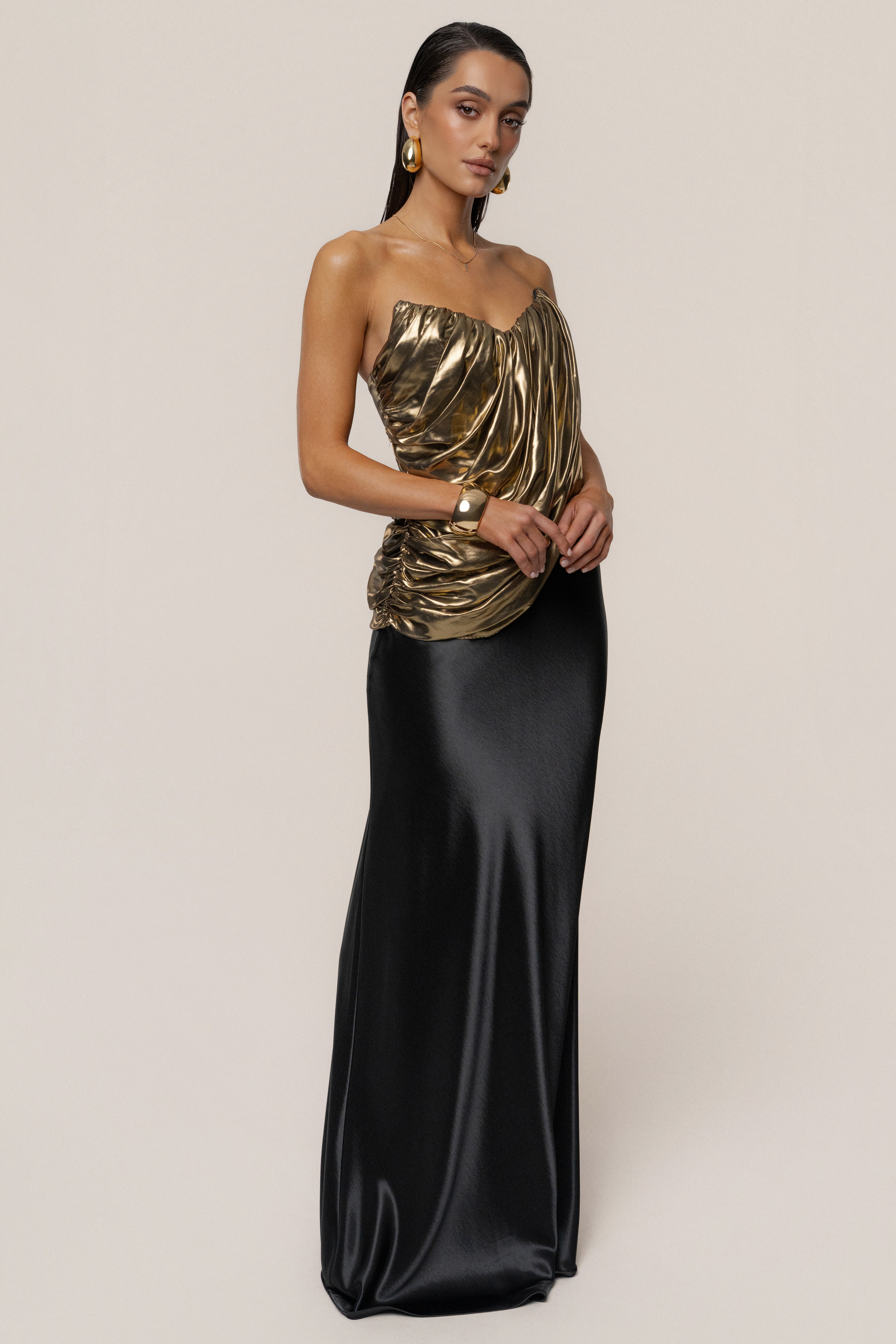 Gold Soirée Metallic Top