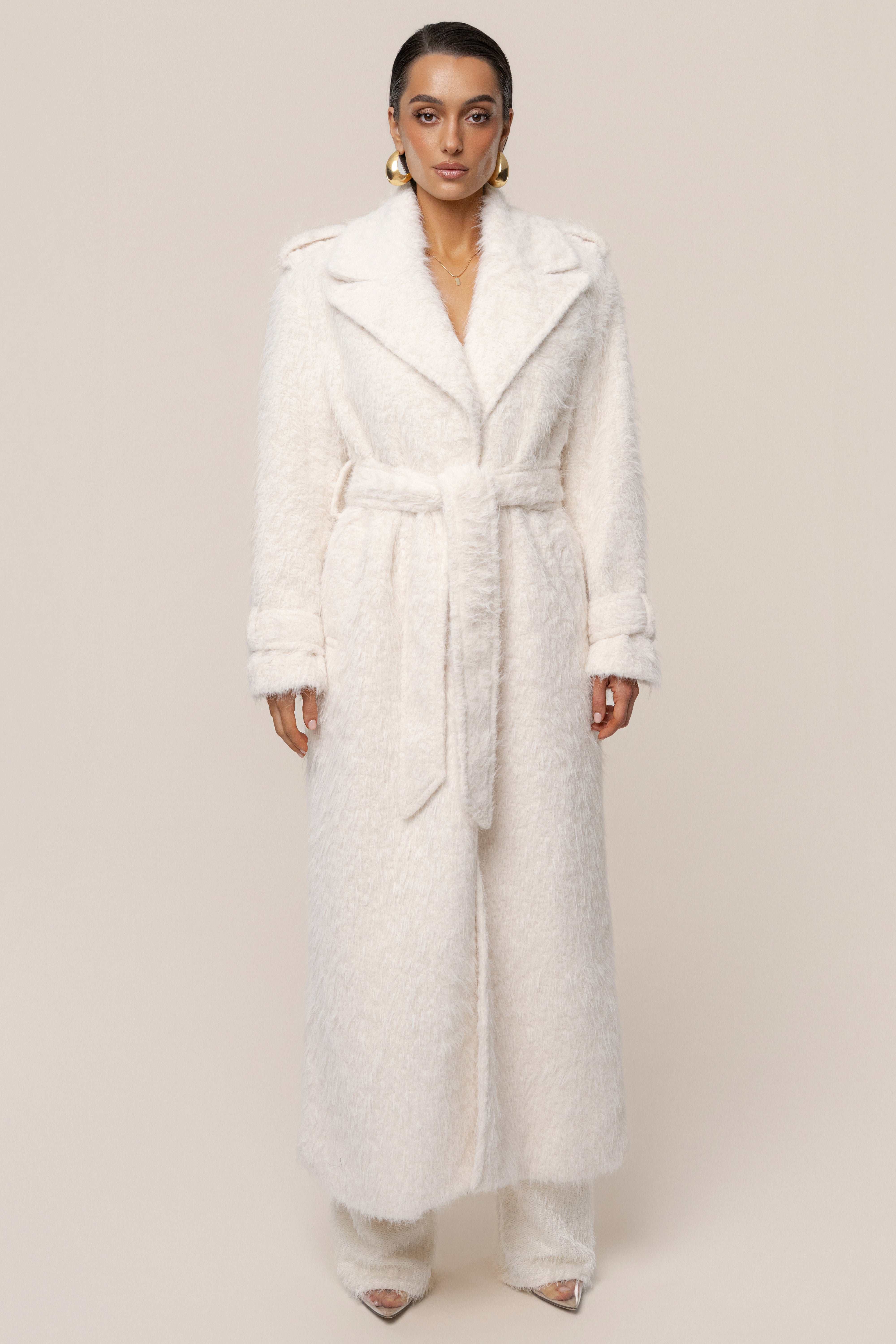 Ivory Warm Layers Oversize Coat