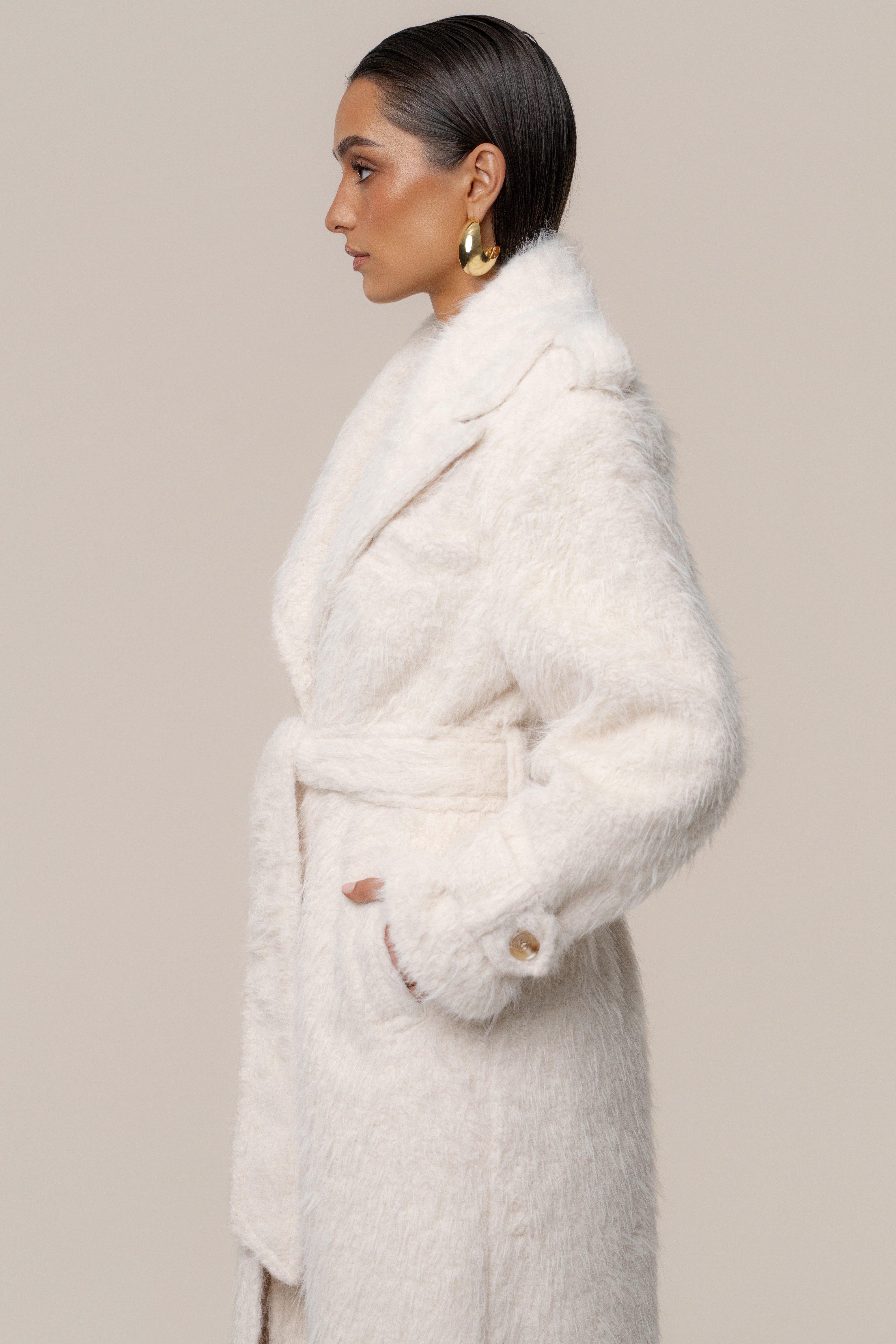 Ivory Warm Layers Oversize Coat