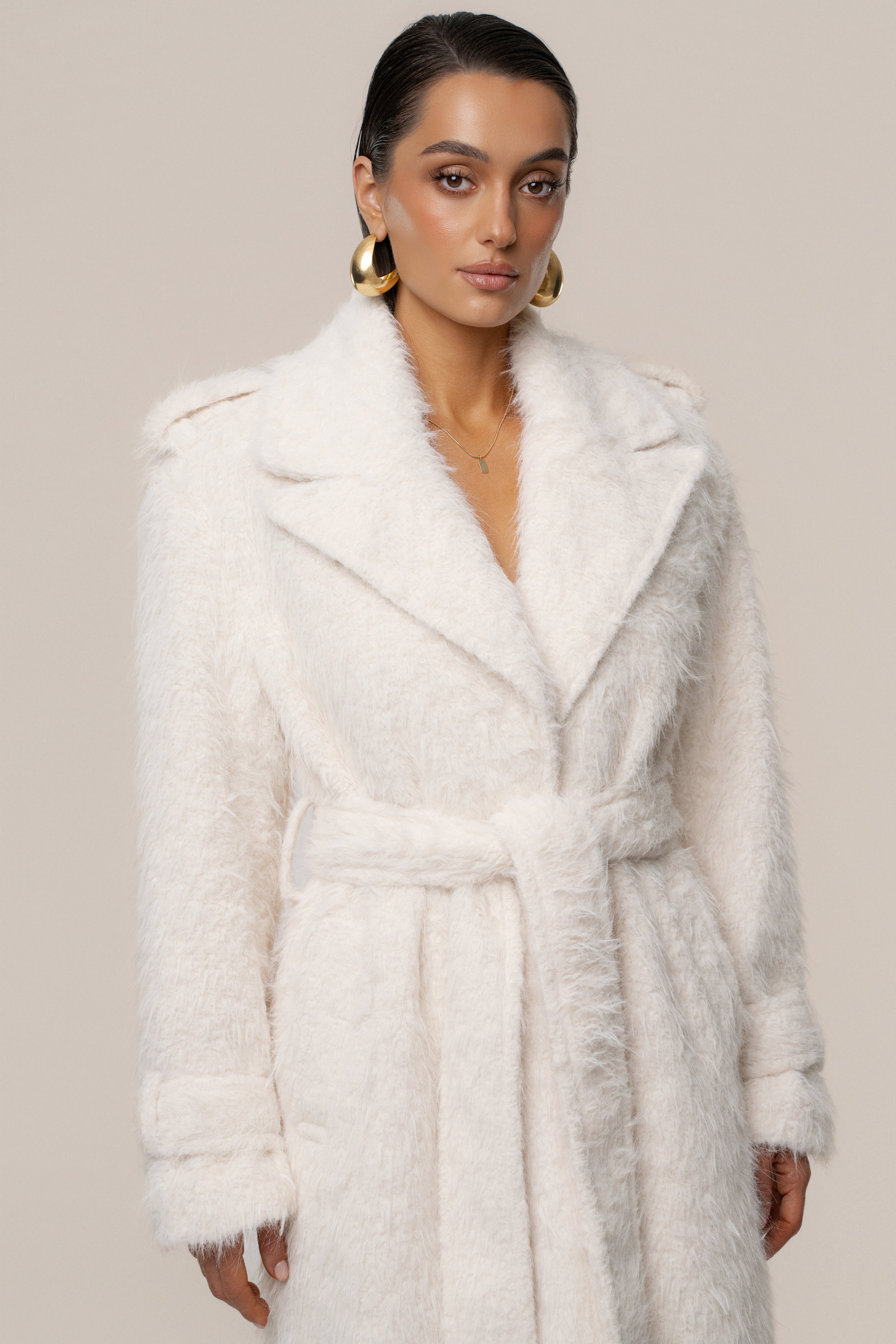 Ivory Warm Layers Oversize Coat