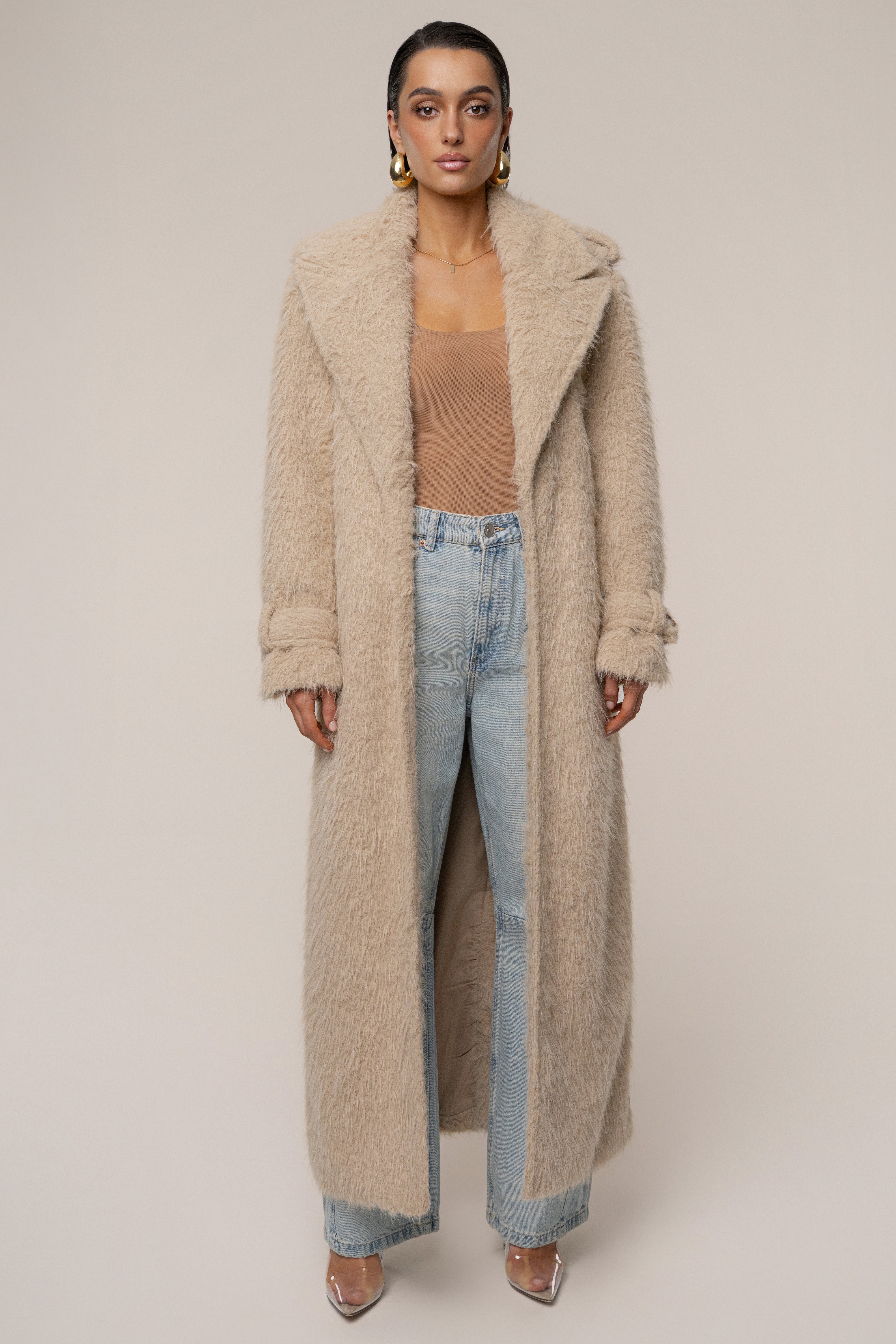 Beige Warm Layers Oversize Coat