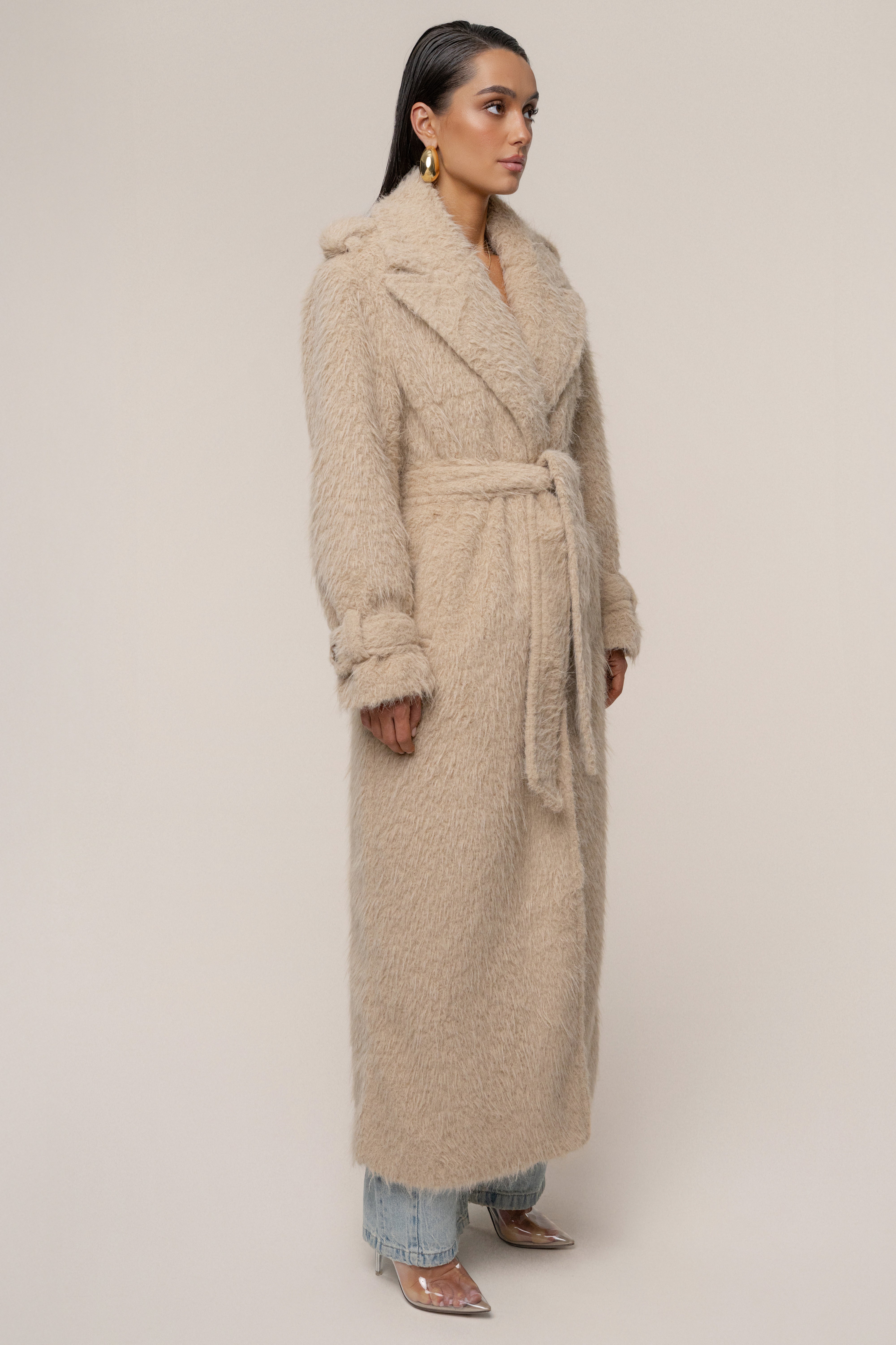 Beige Warm Layers Oversize Coat