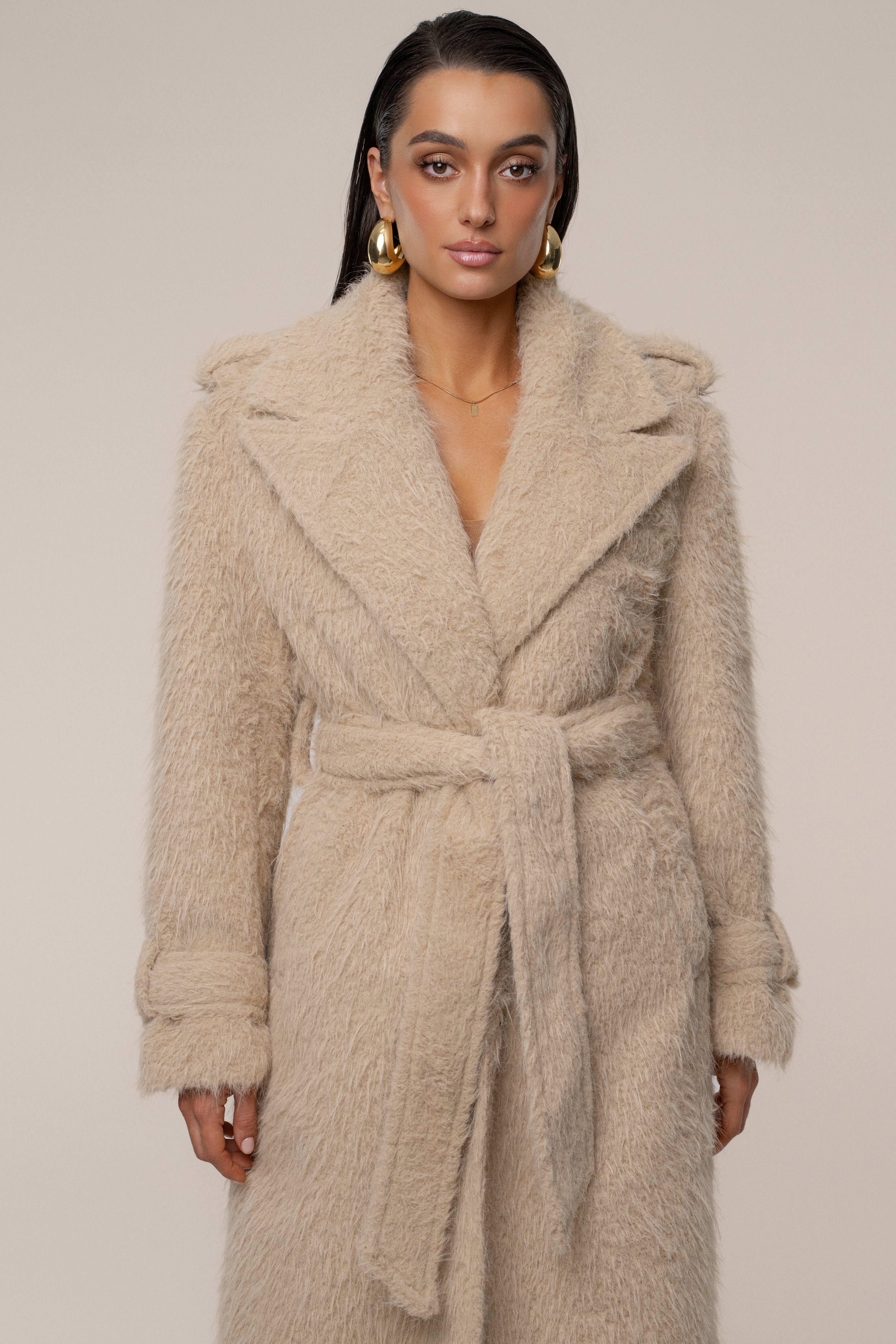 Beige Warm Layers Oversize Coat