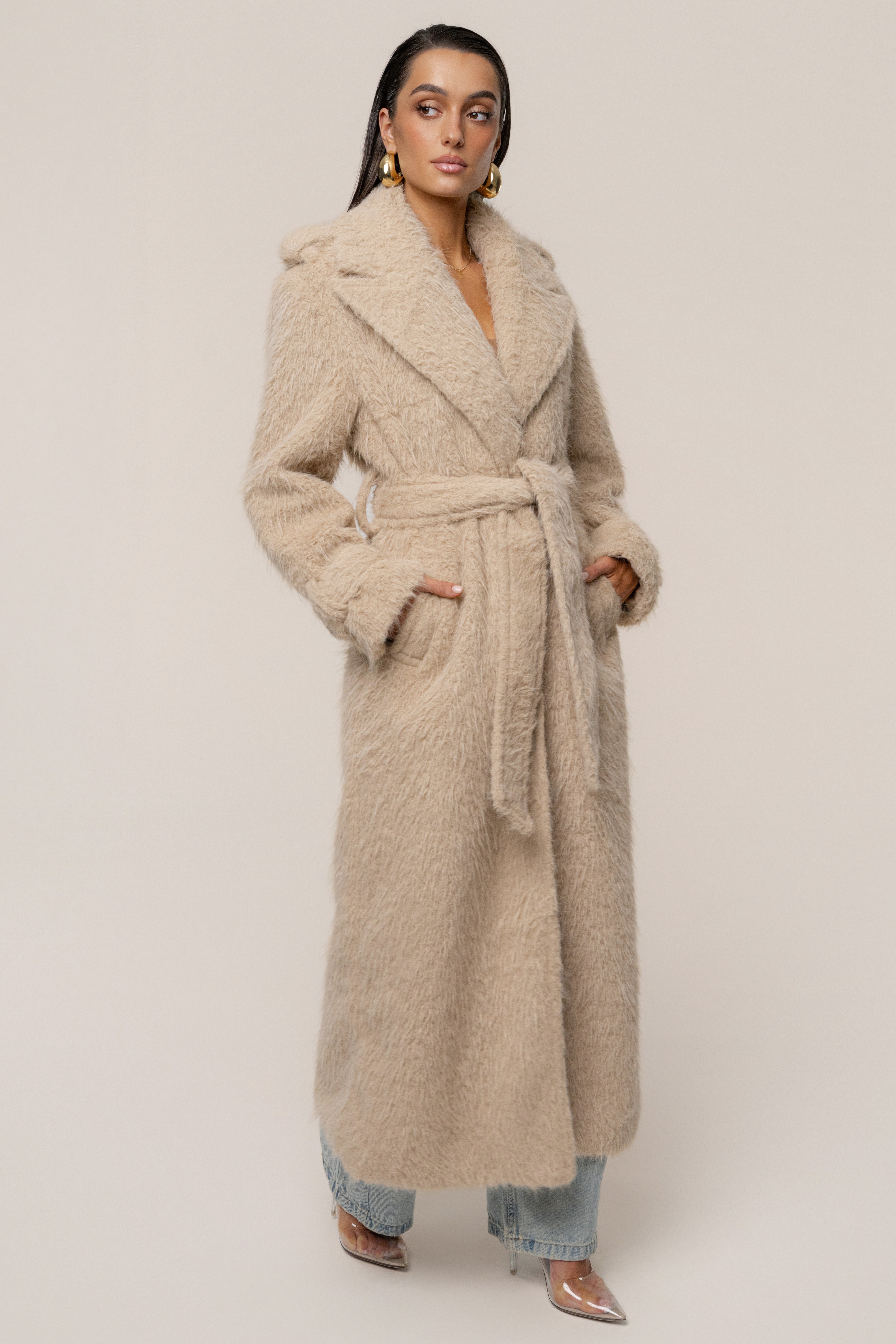 Beige Warm Layers Oversize Coat