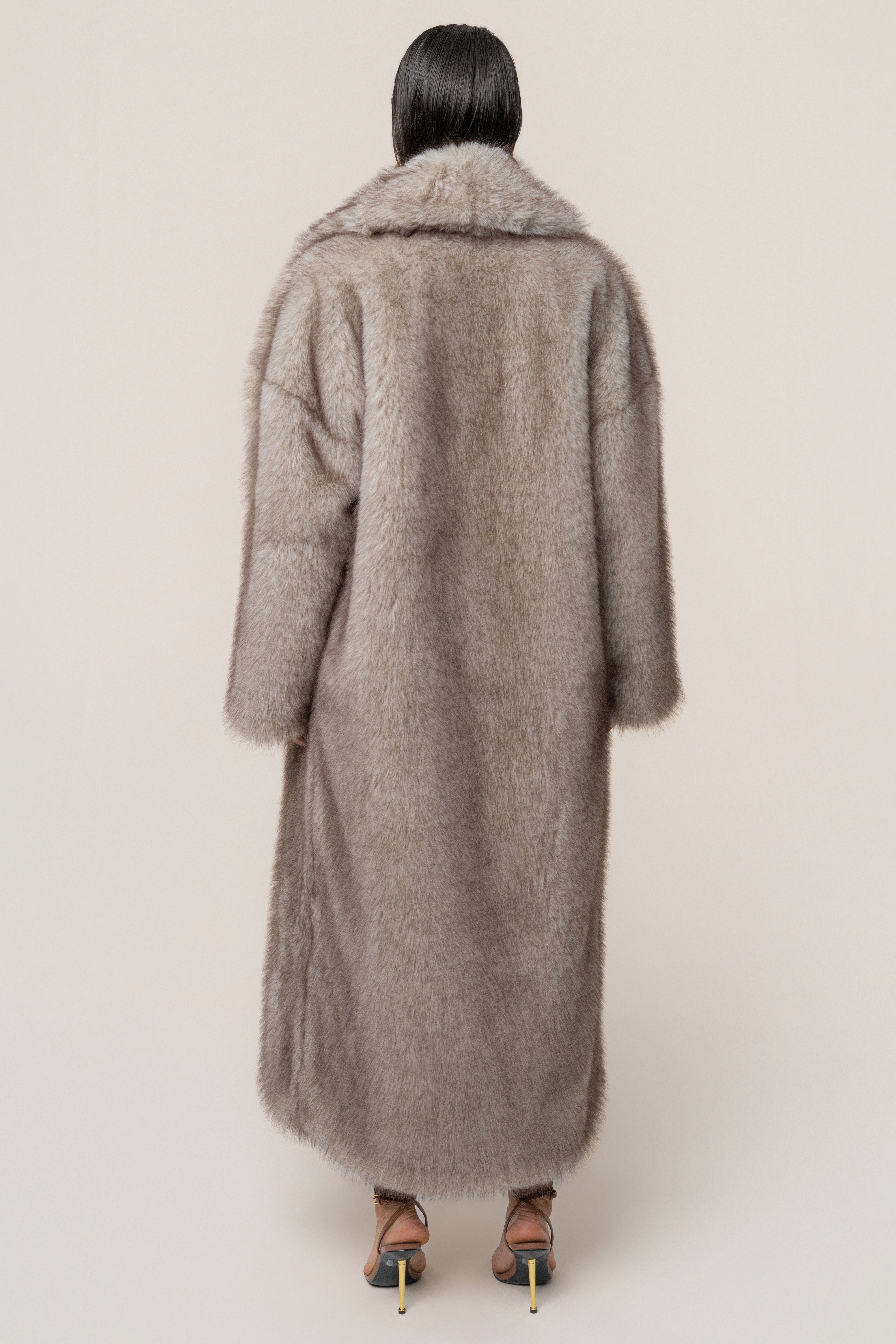 Ivory/Brown Aspen Days Faux Fur Coat