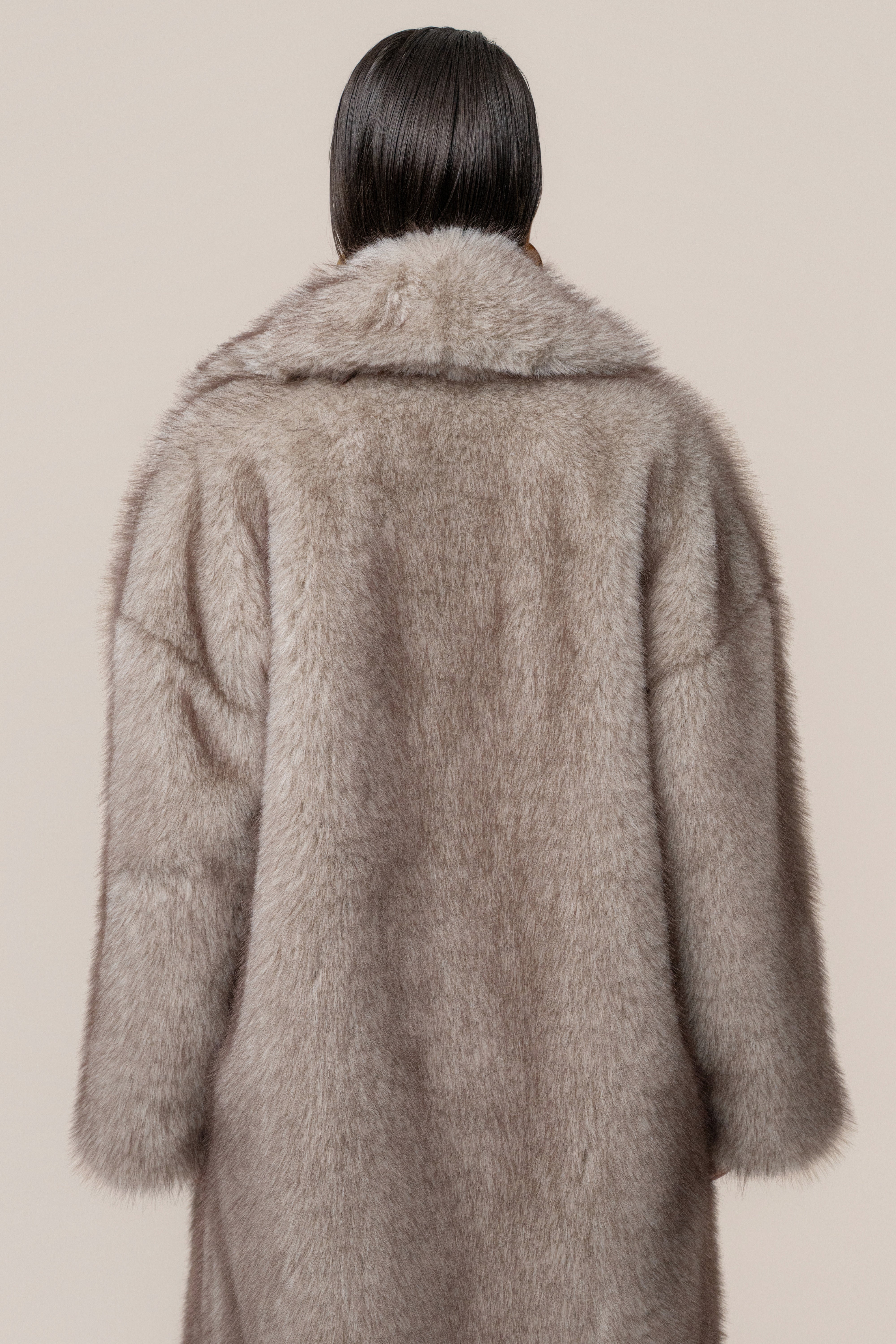 Ivory/Brown Aspen Days Faux Fur Coat