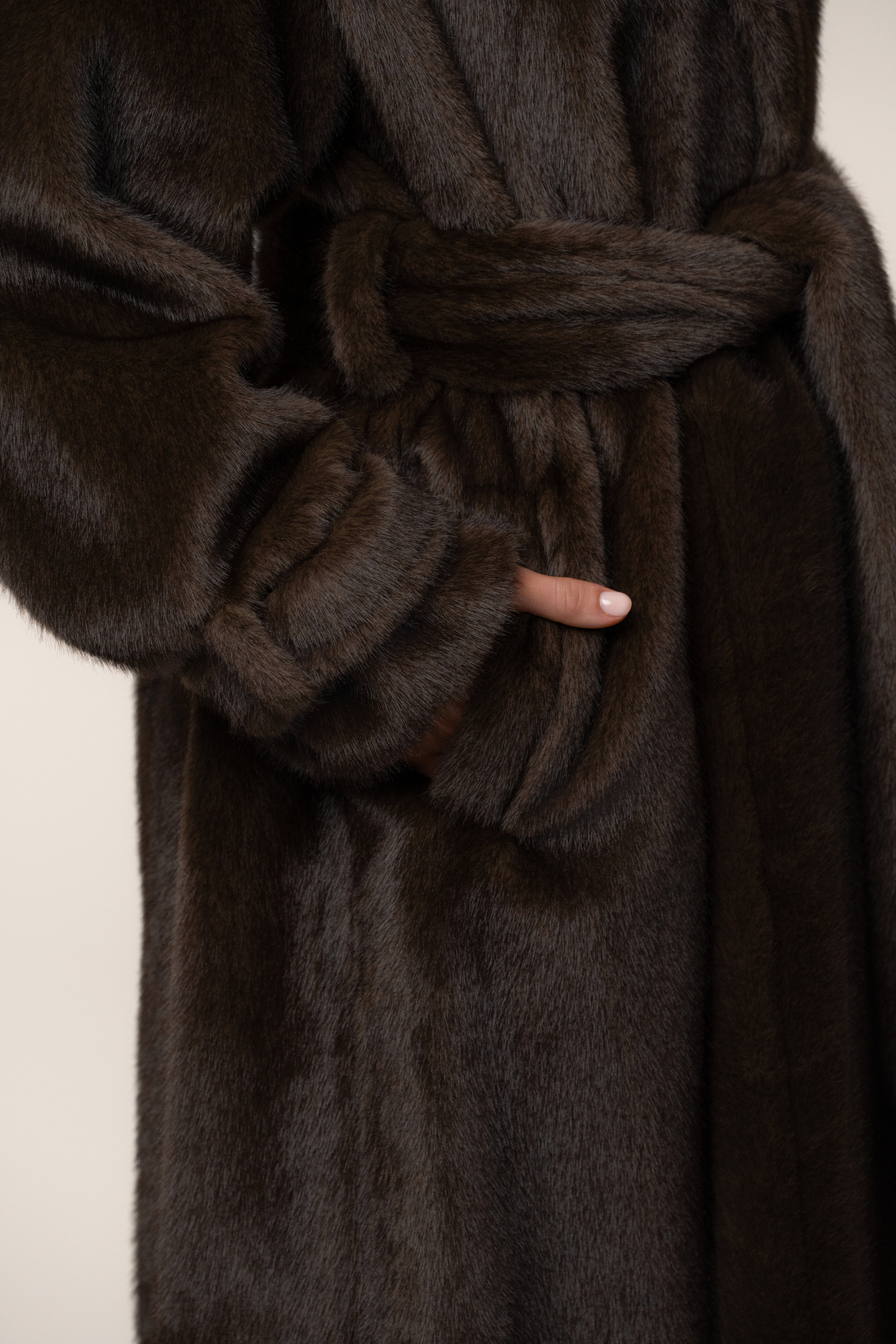 Brown Uptown Faux Fur Coat