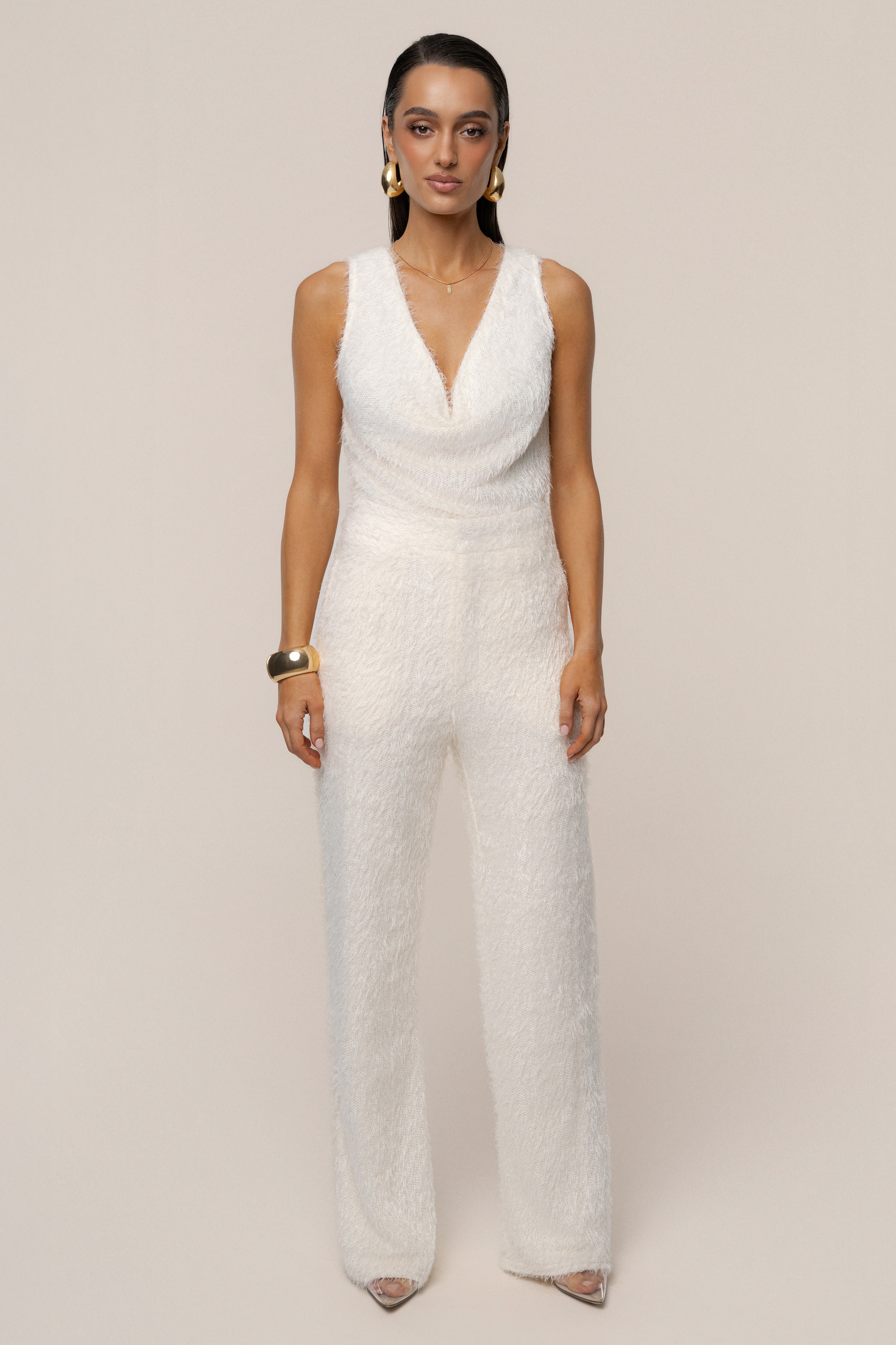 Cream Soft Talk Knit Top