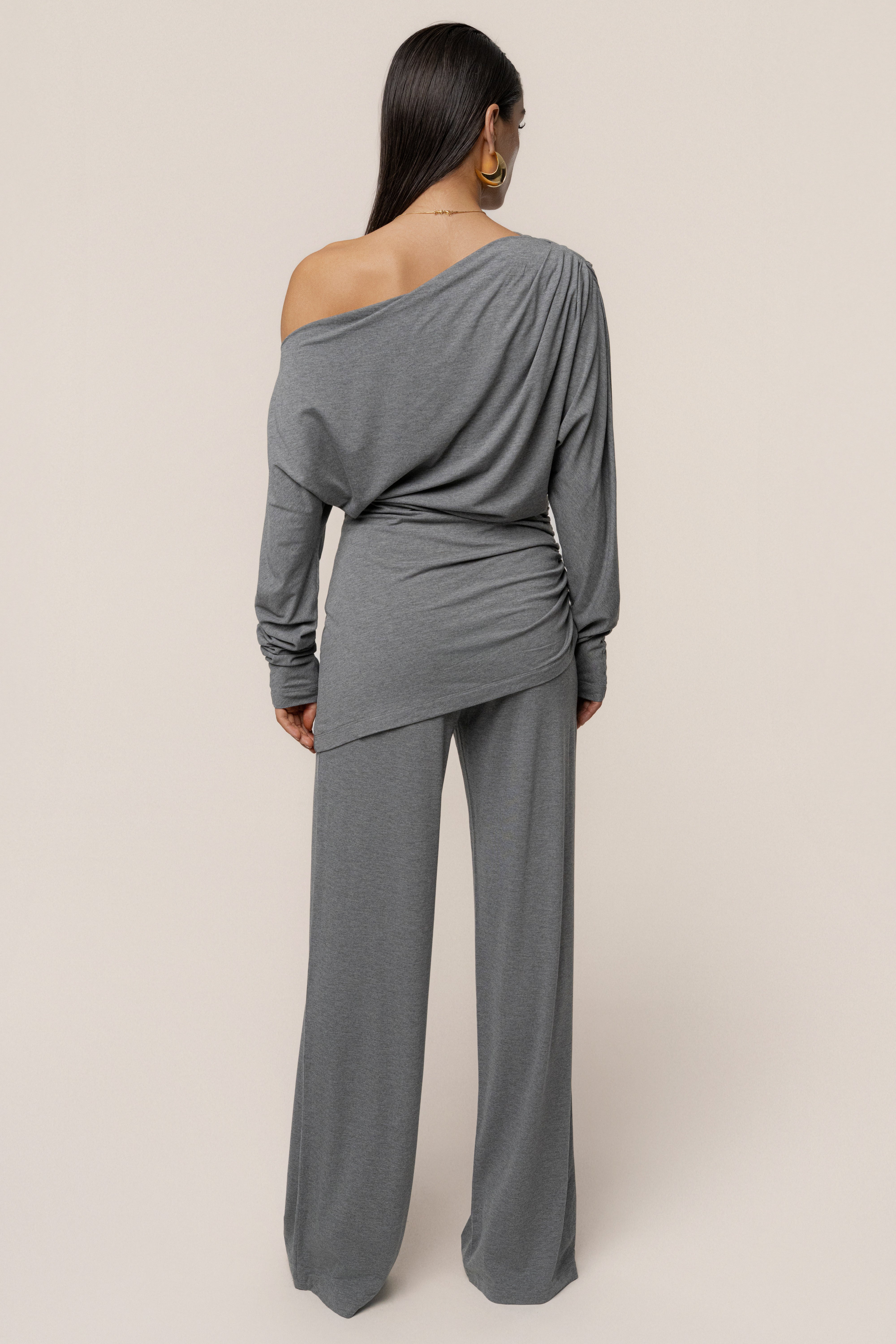 Charcoal Winter Soirée Pant Set - JLUXLABEL