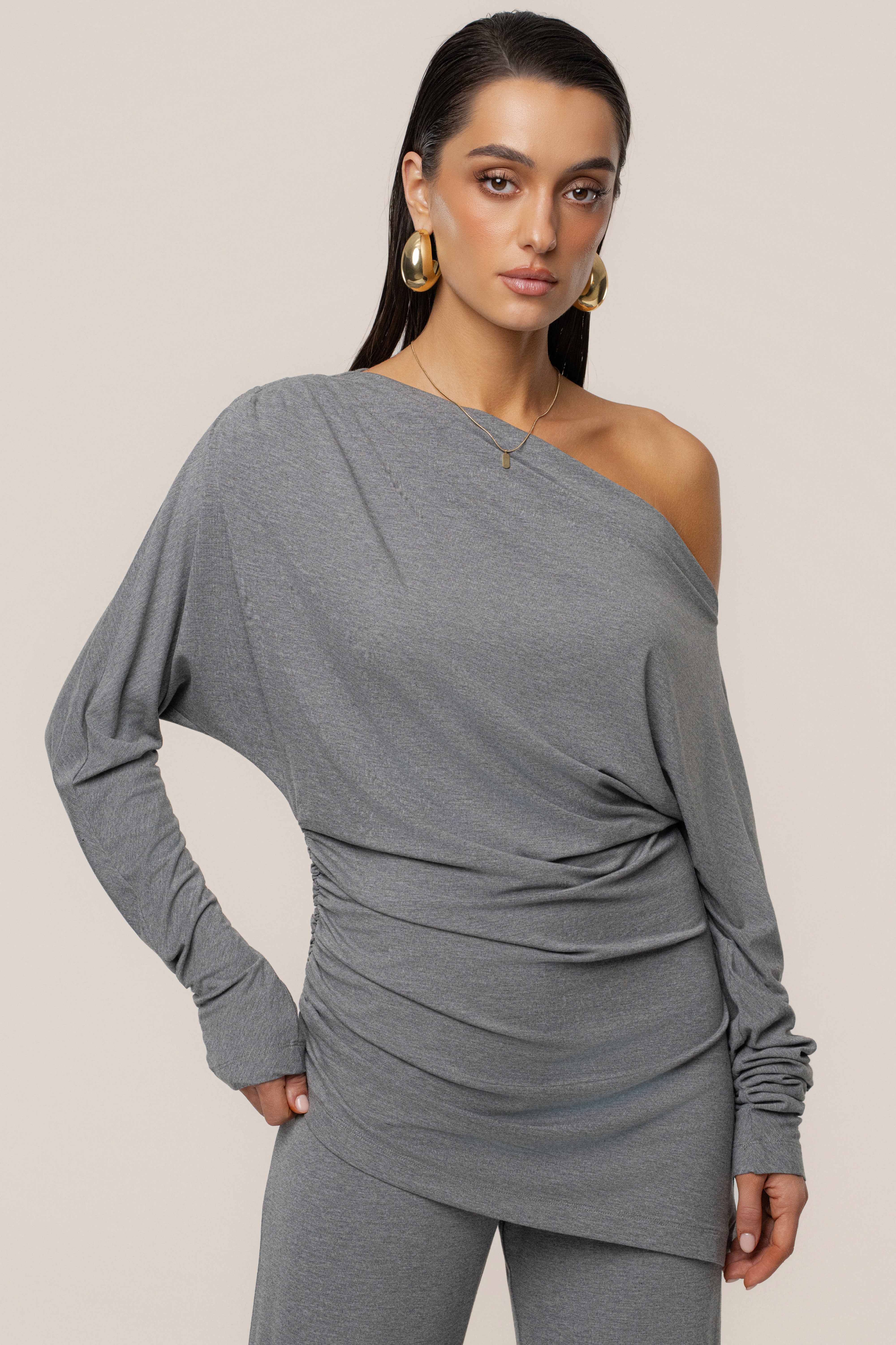 Charcoal Winter Soirée Pant Set - JLUXLABEL