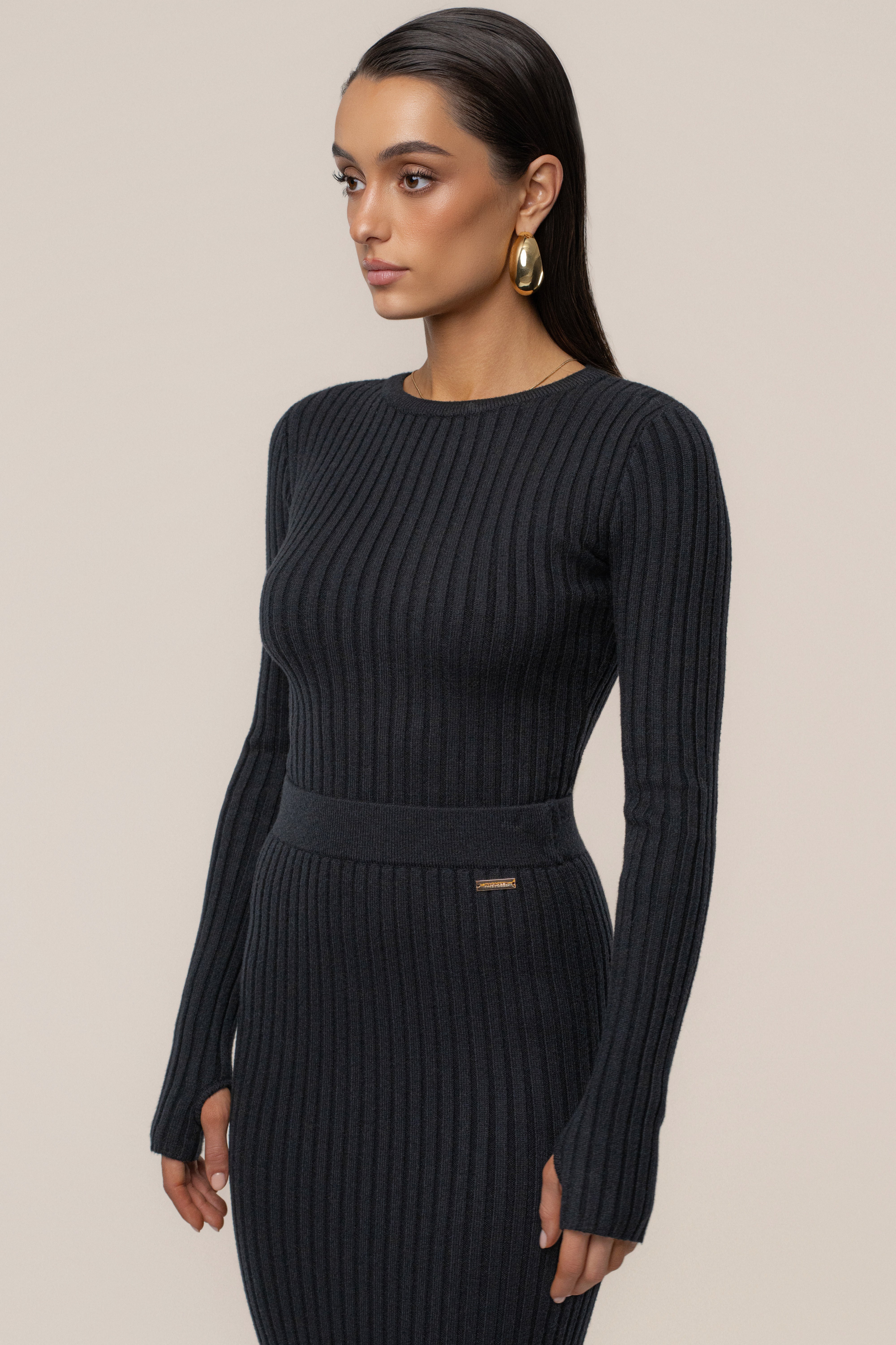 Black Overcast Ribbed Top - JLUXLABEL