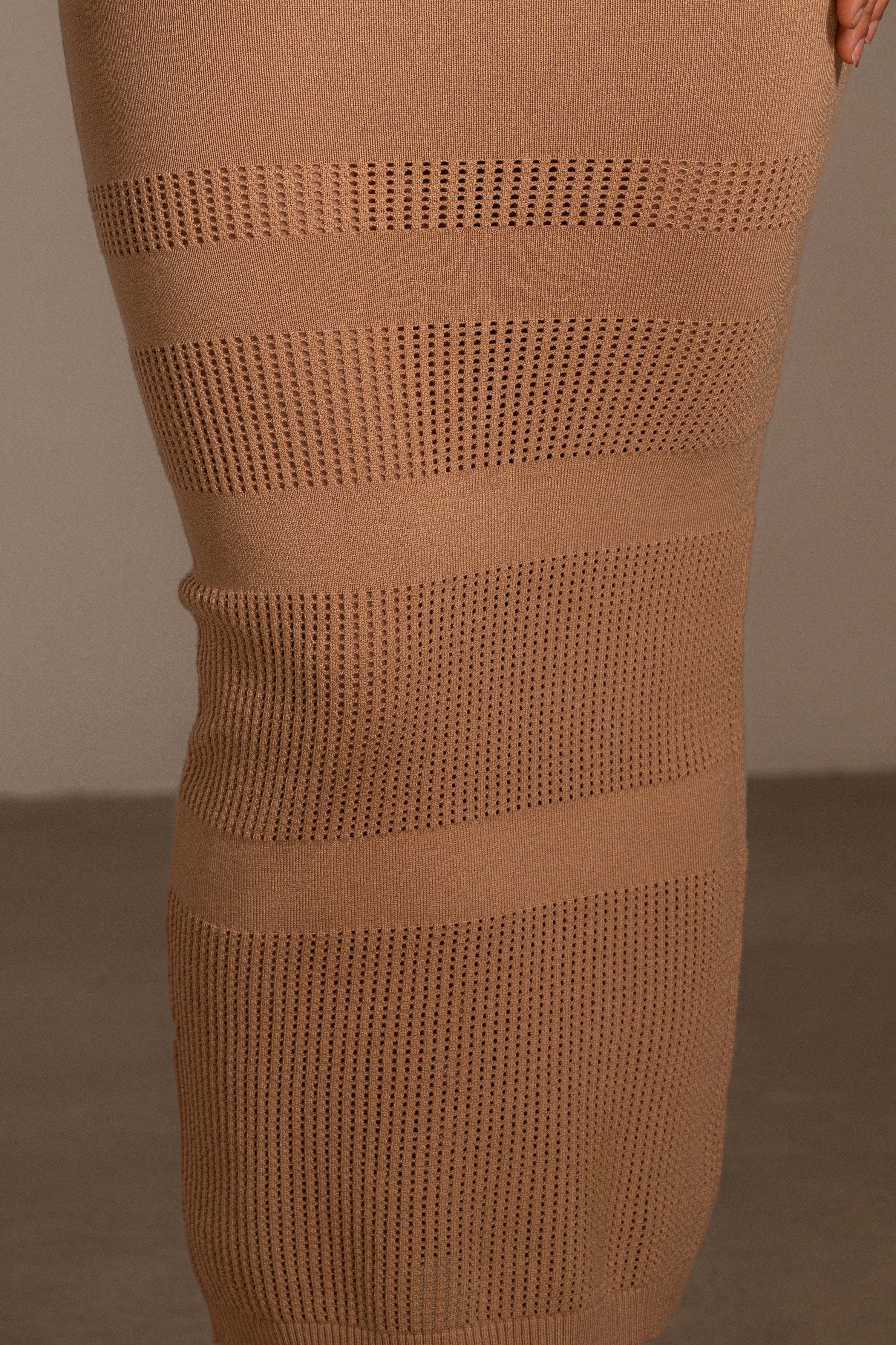 Tan Lina Knit Maxi Skirt - JLUXLABEL