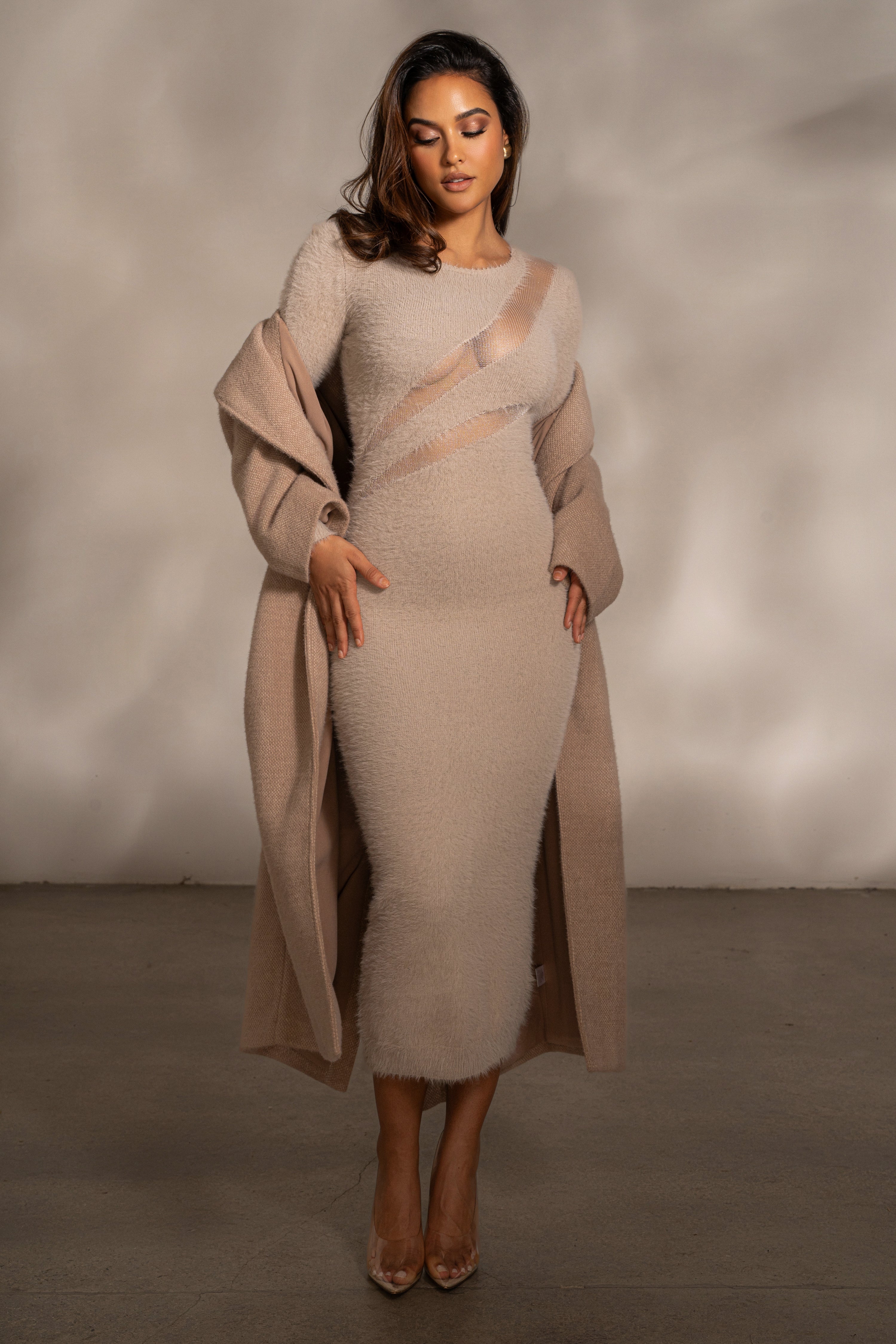 Sand Dion Oversized Coat - JLUXLABEL