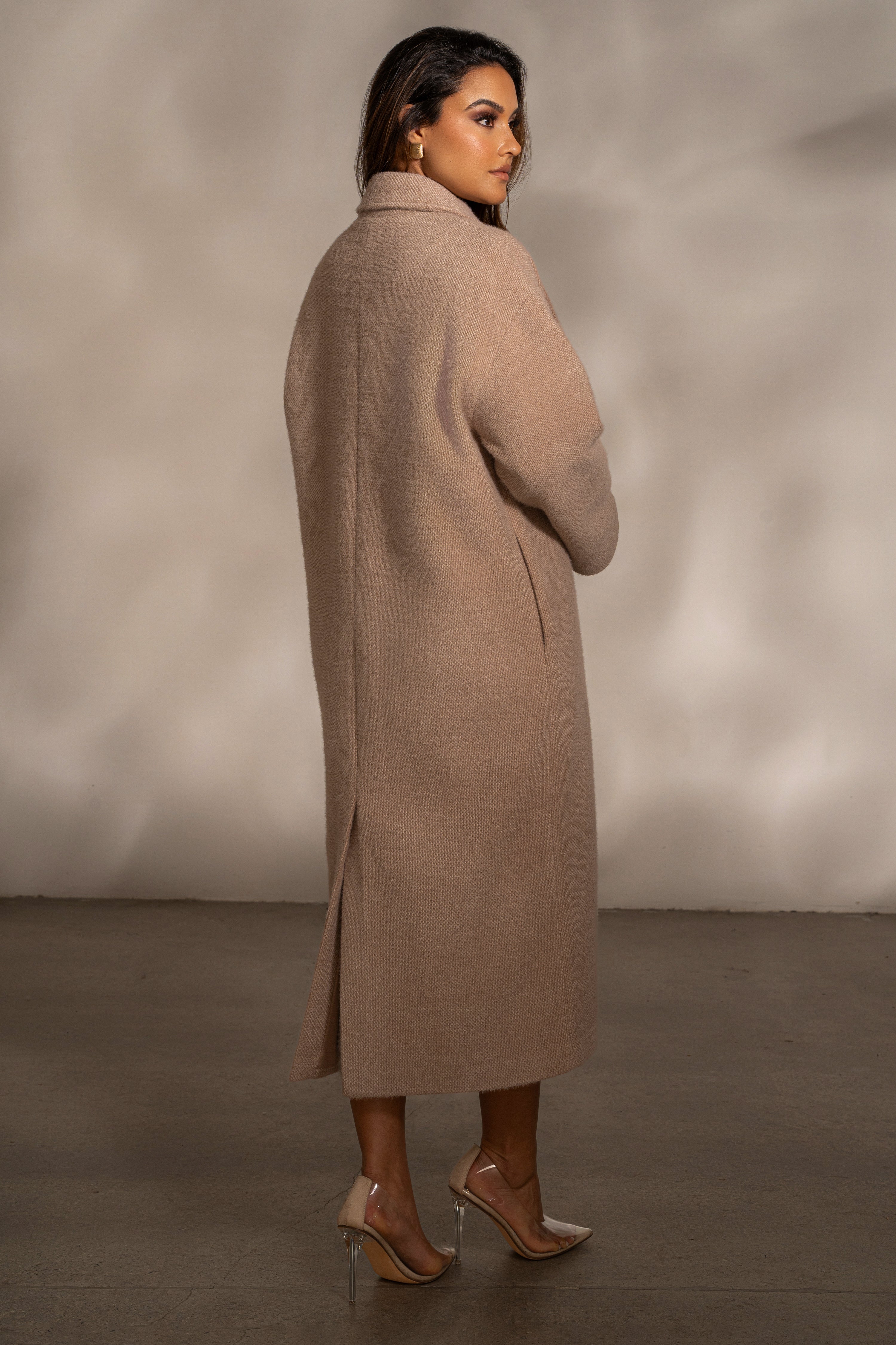 Sand Dion Oversized Coat - JLUXLABEL