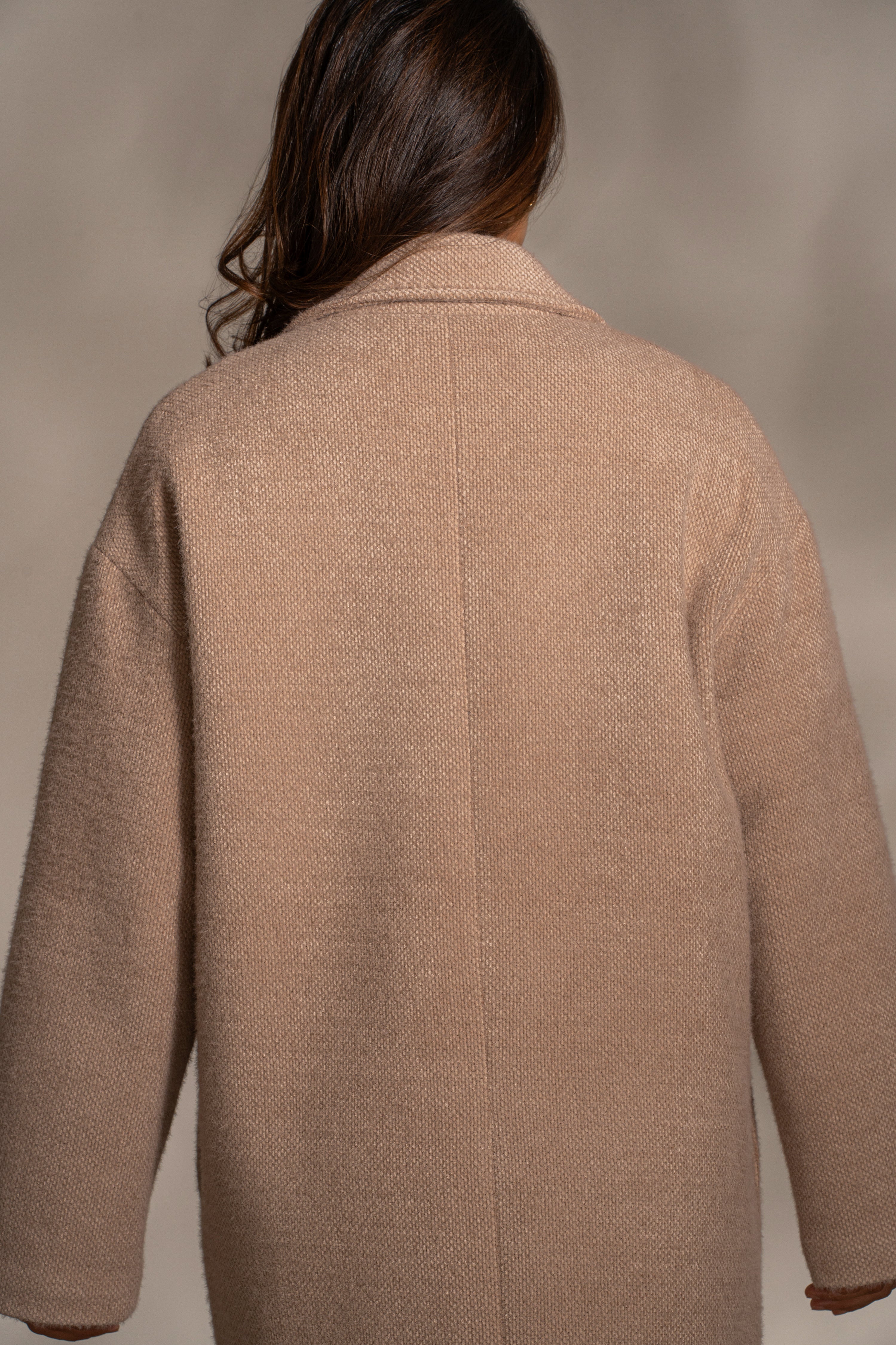 Sand Dion Oversized Coat - JLUXLABEL