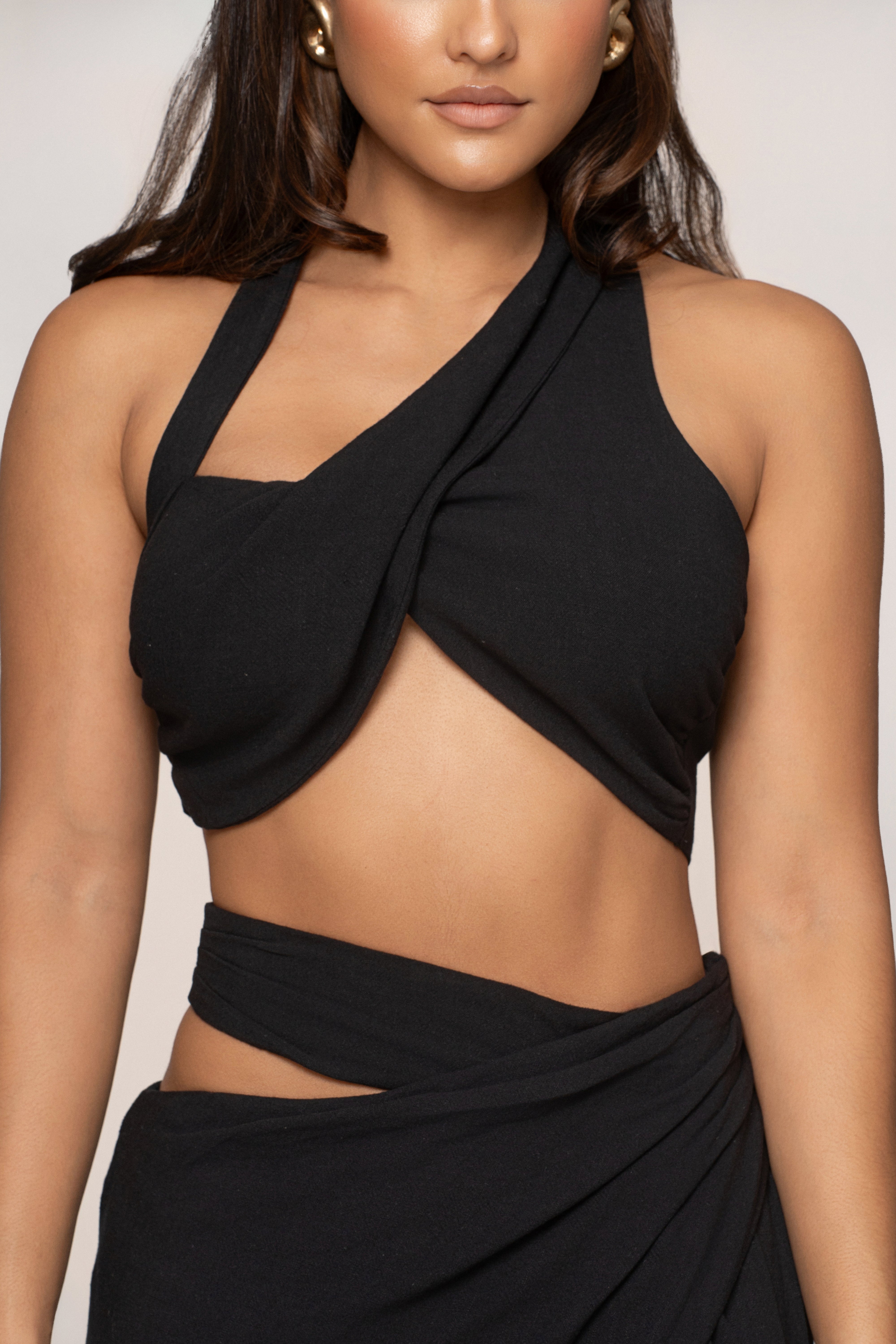 Black New Age Two Piece Skirt Set - JLUXLABEL