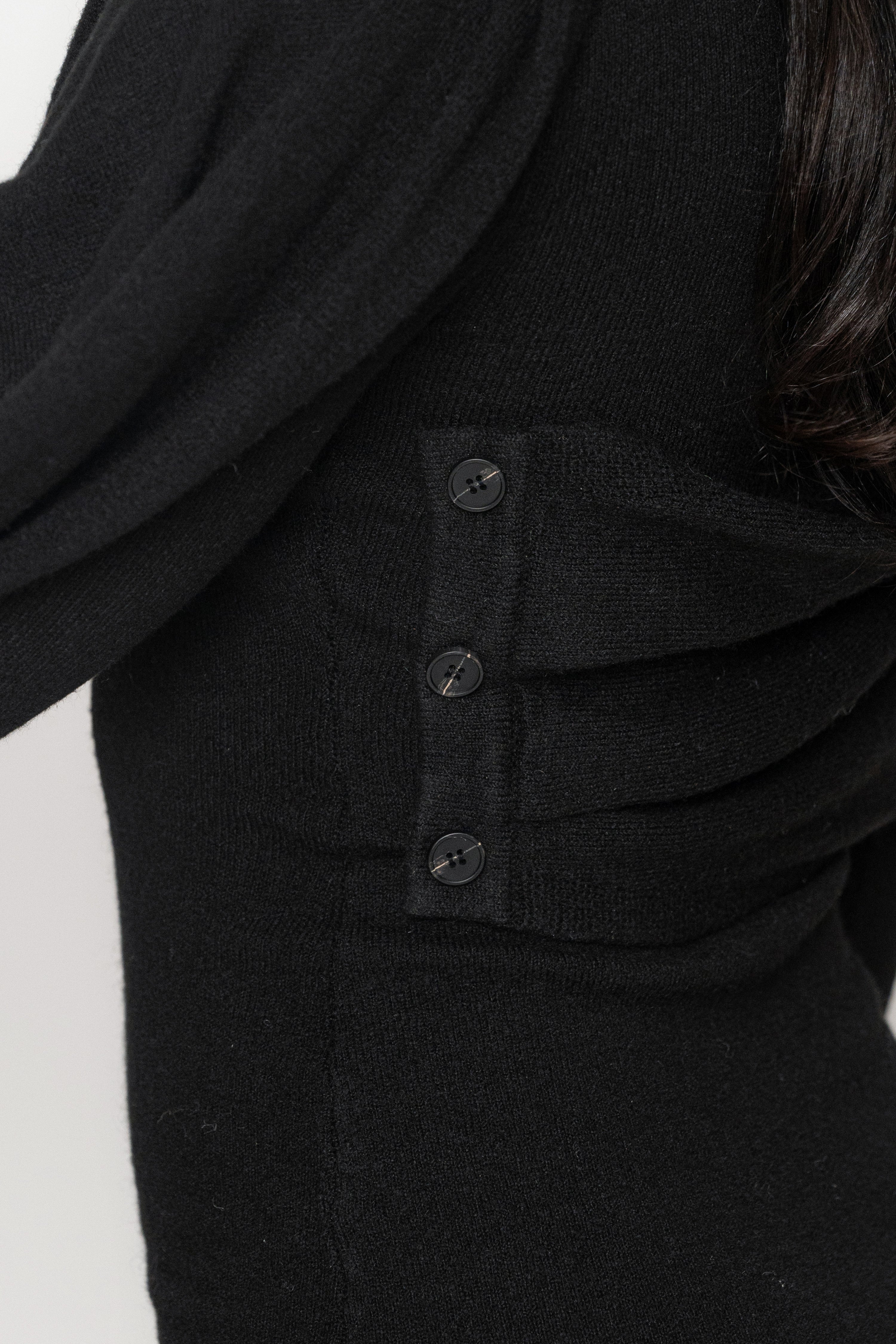 Black Scarf Draped Mini Dress - JLUXLABEL