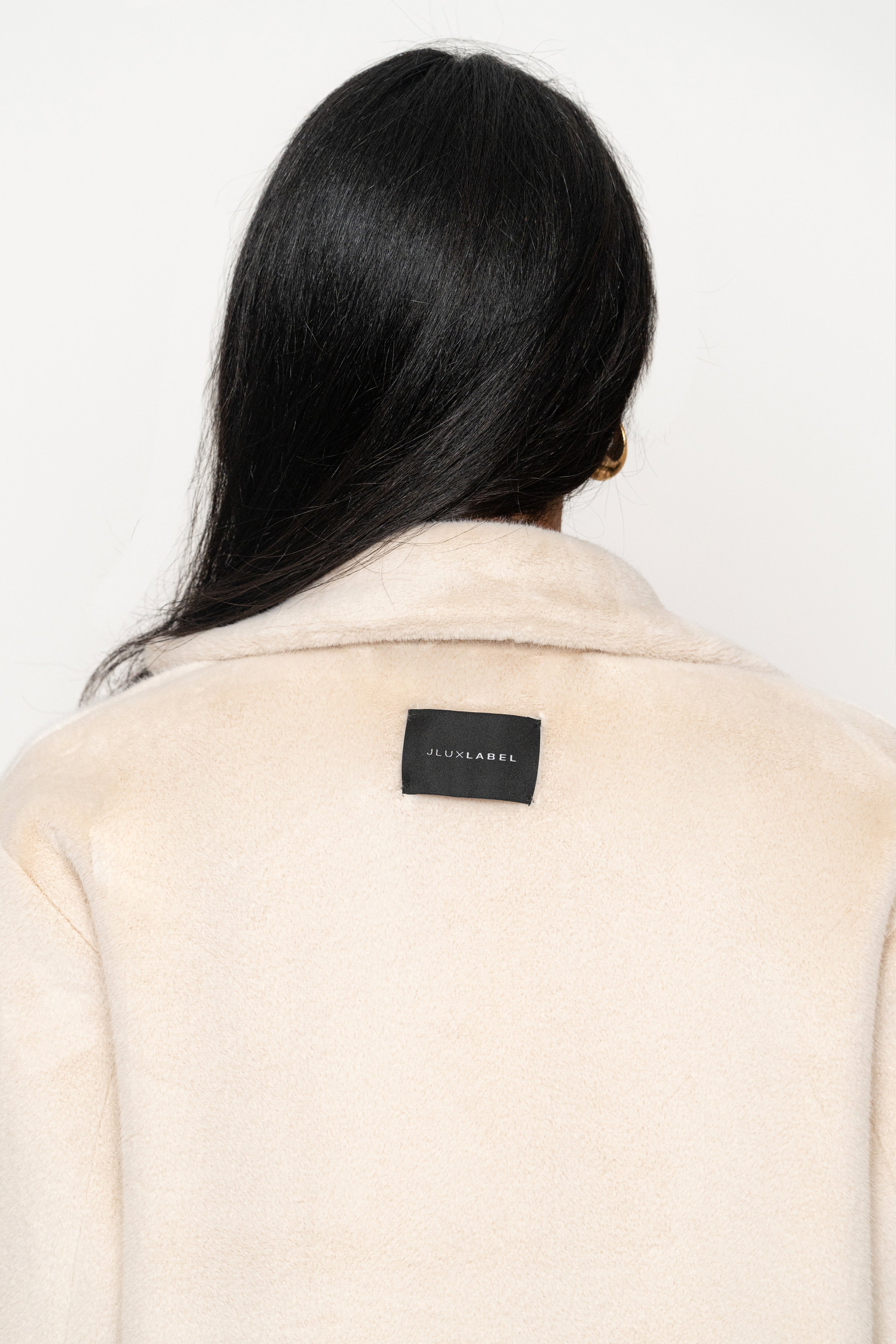 Beige Thelma Reversible Suede Coat - JLUXLABEL