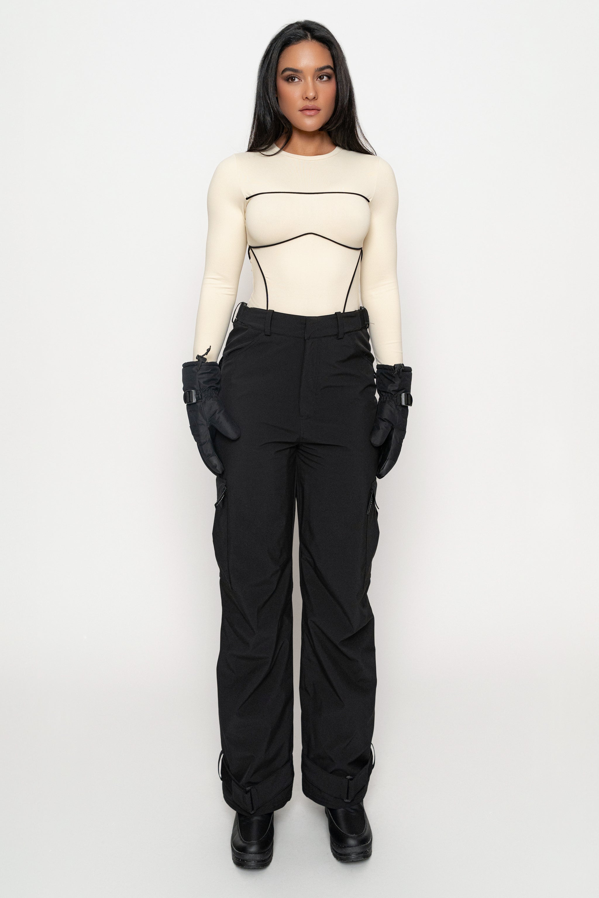 Black Padded Ski Pants