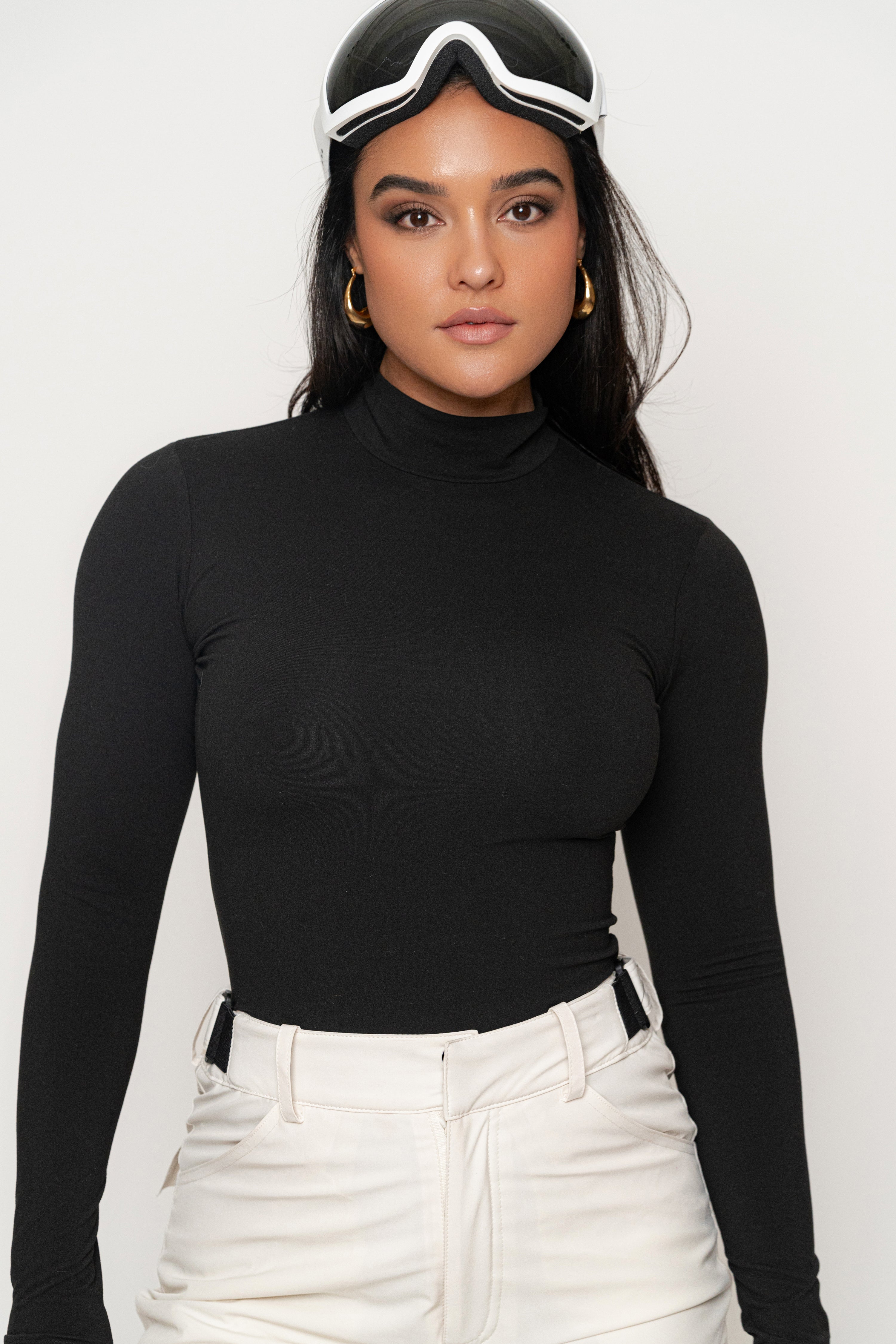 Black Turtleneck Long Sleeve Top - JLUXLABEL