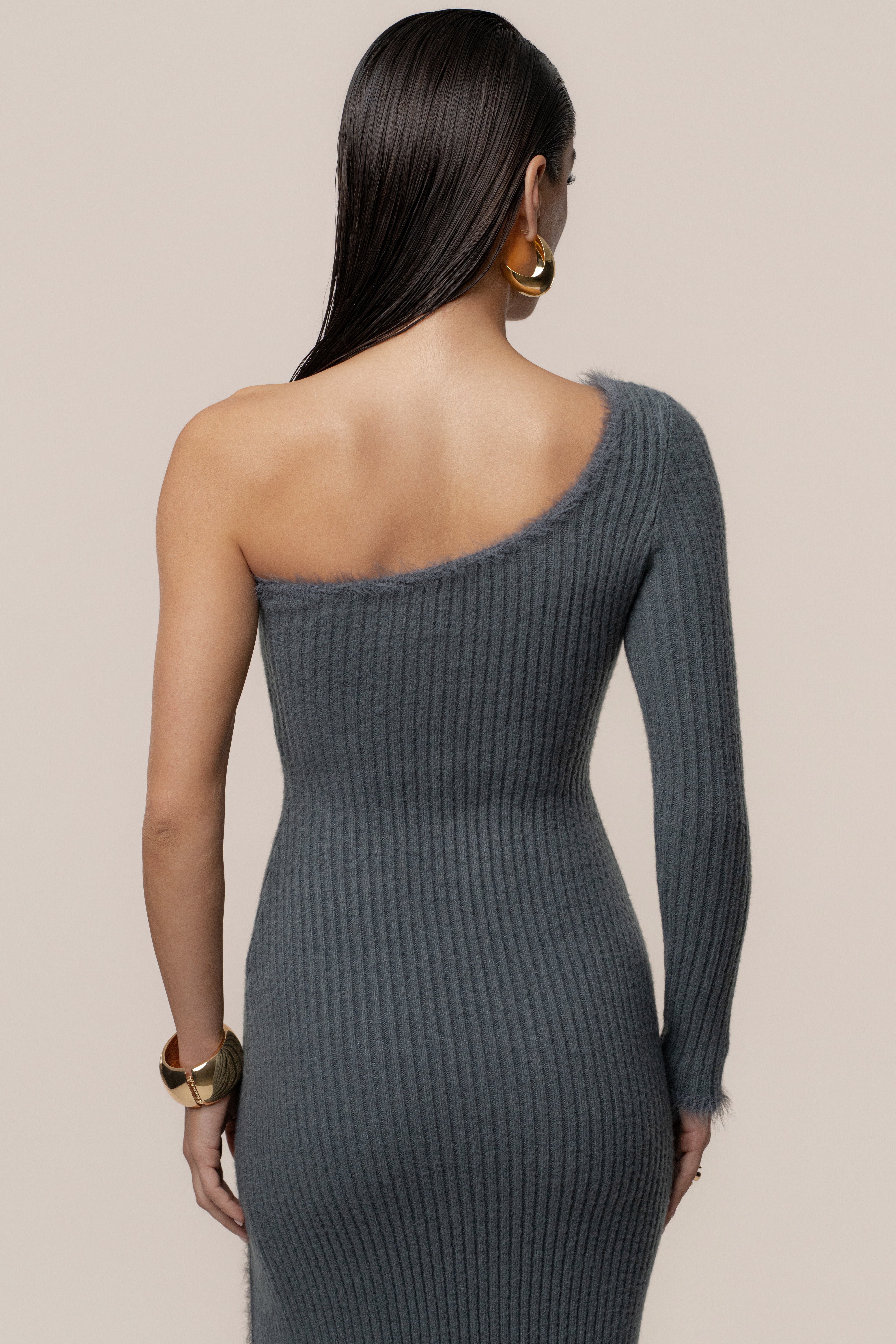 Heather Grey Alpine Elegance Slit Dress