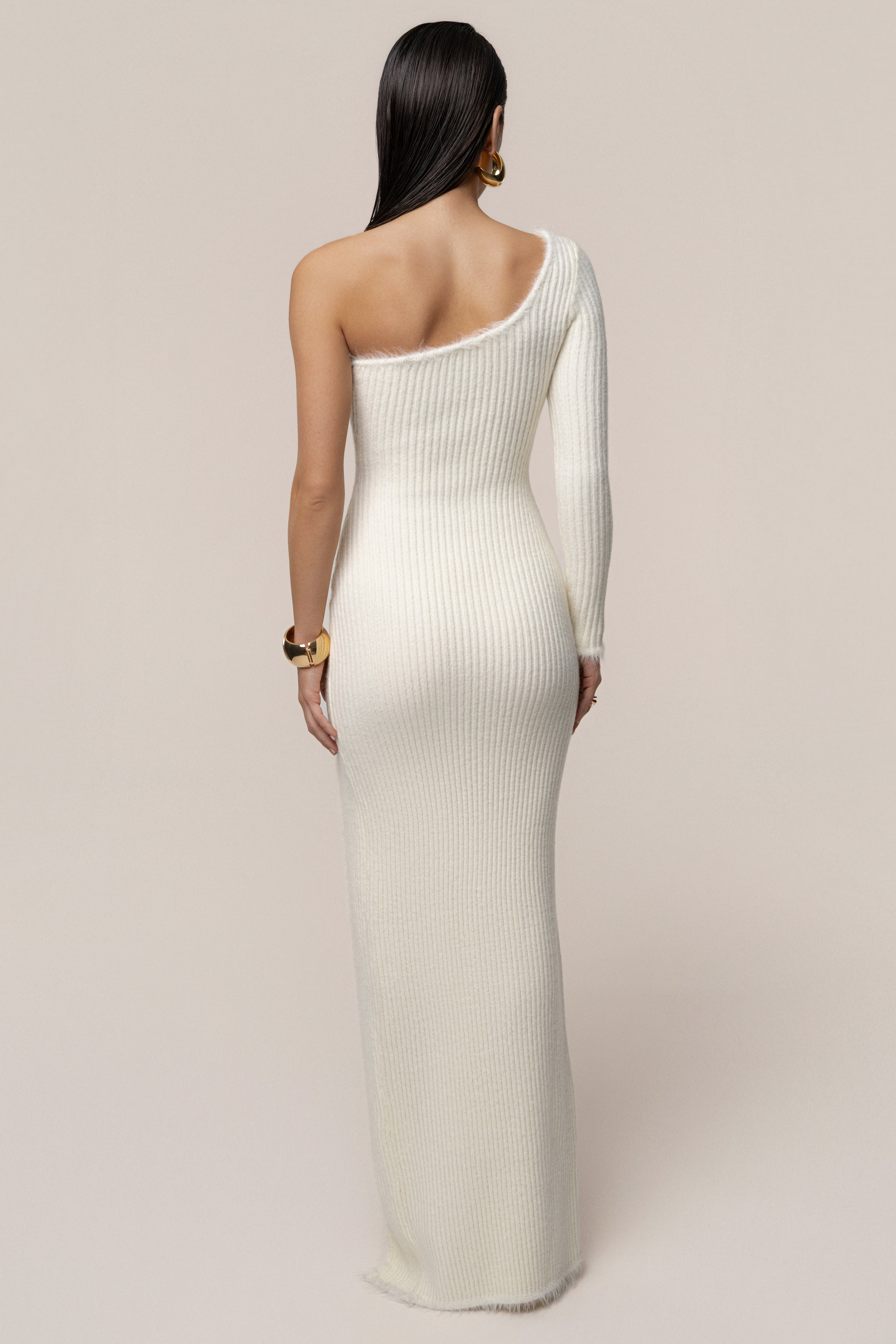 Ivory Alpine Elegance Slit Dress
