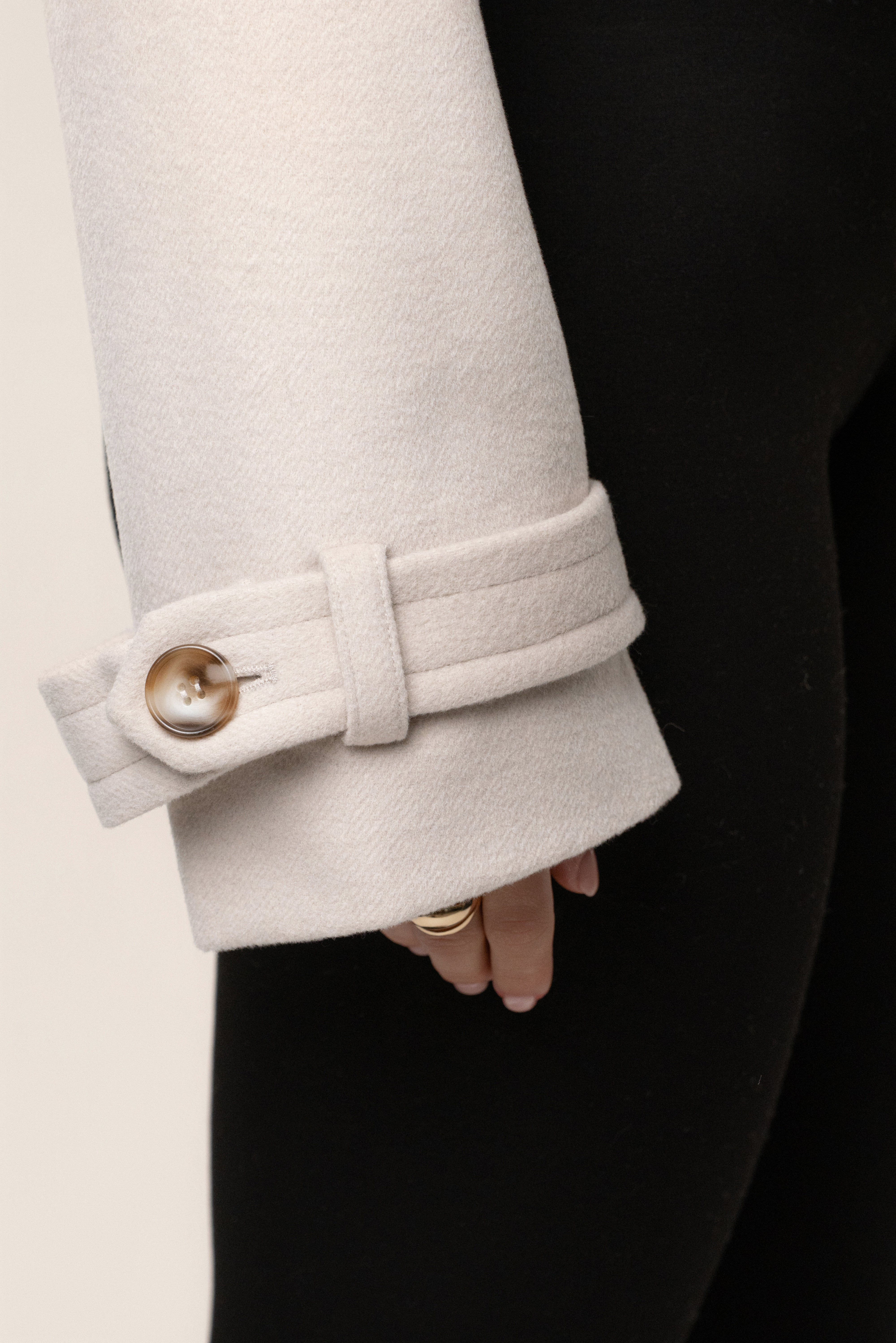 Beige Sharp Presence Crop Jacket