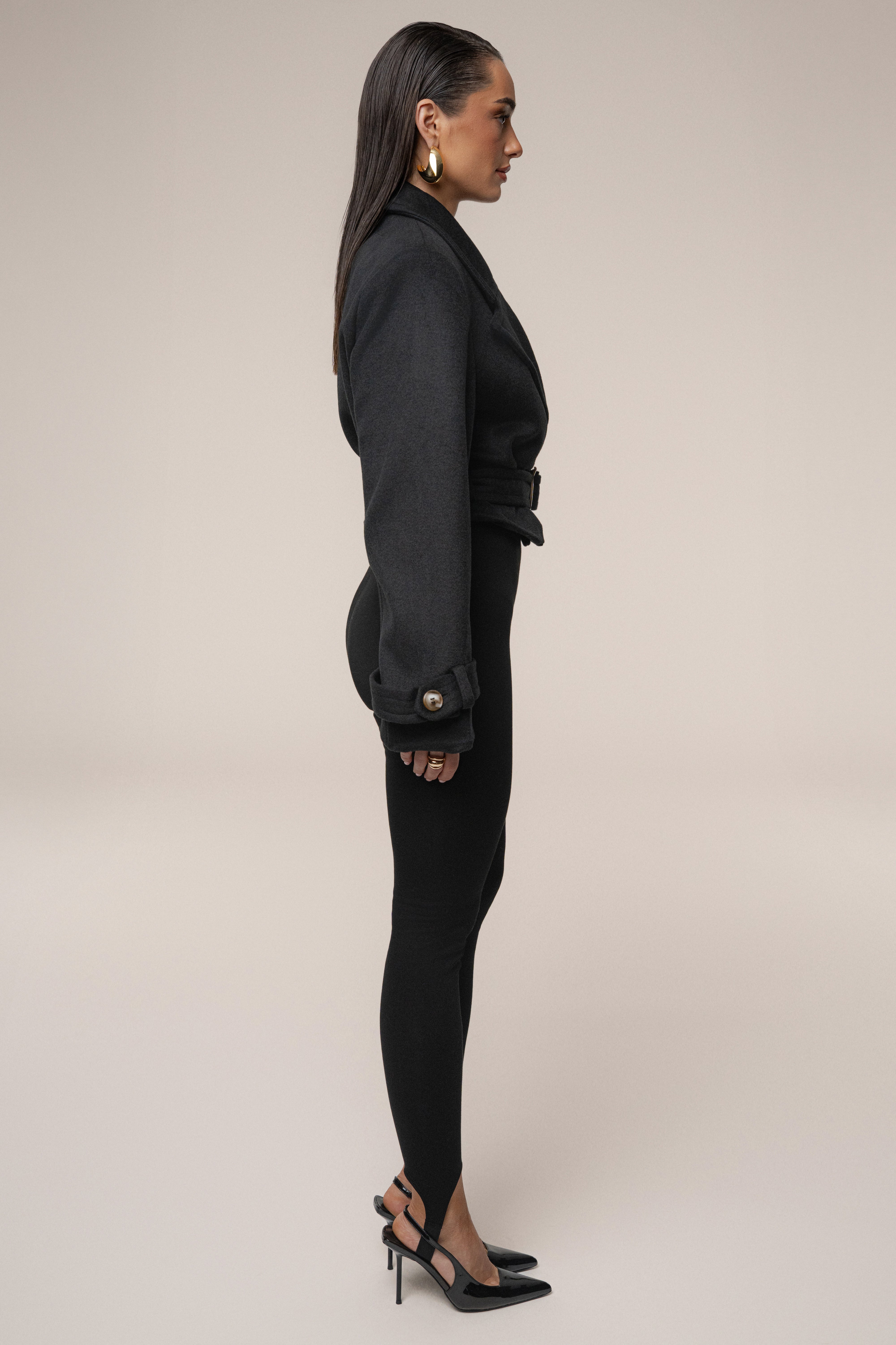 Black Sharp Presence Crop Jacket